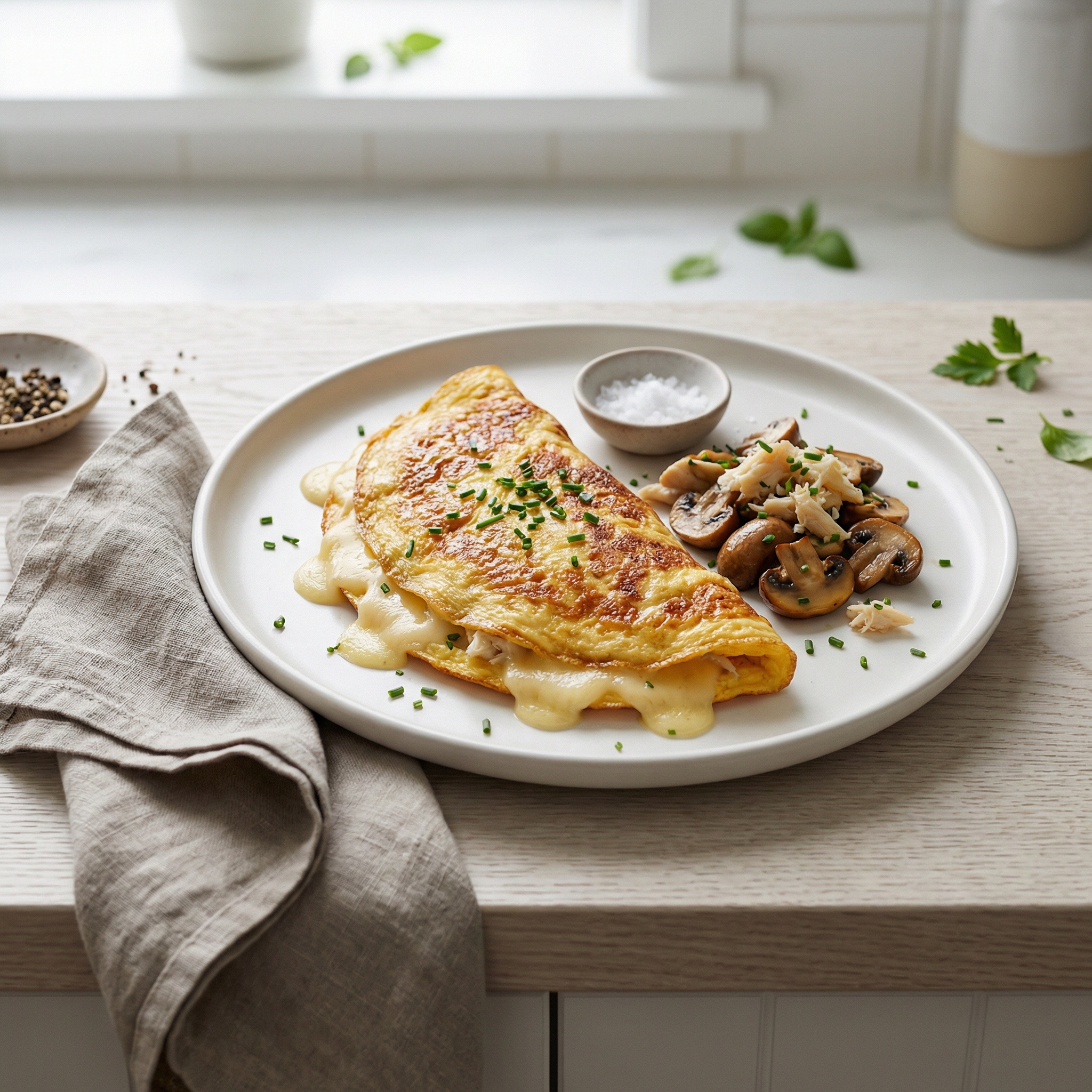Crab and Swiss Omelet