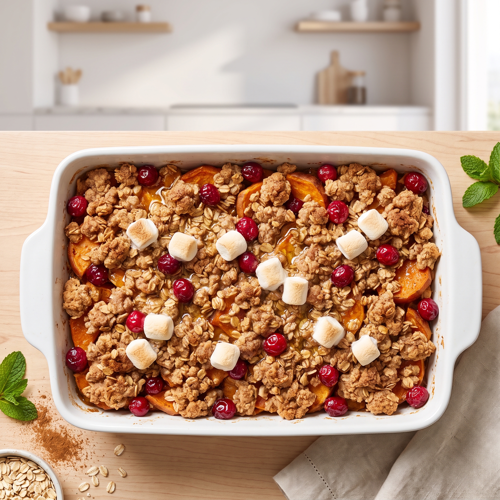 Cranberry-Oat Crumble Yam Casserole