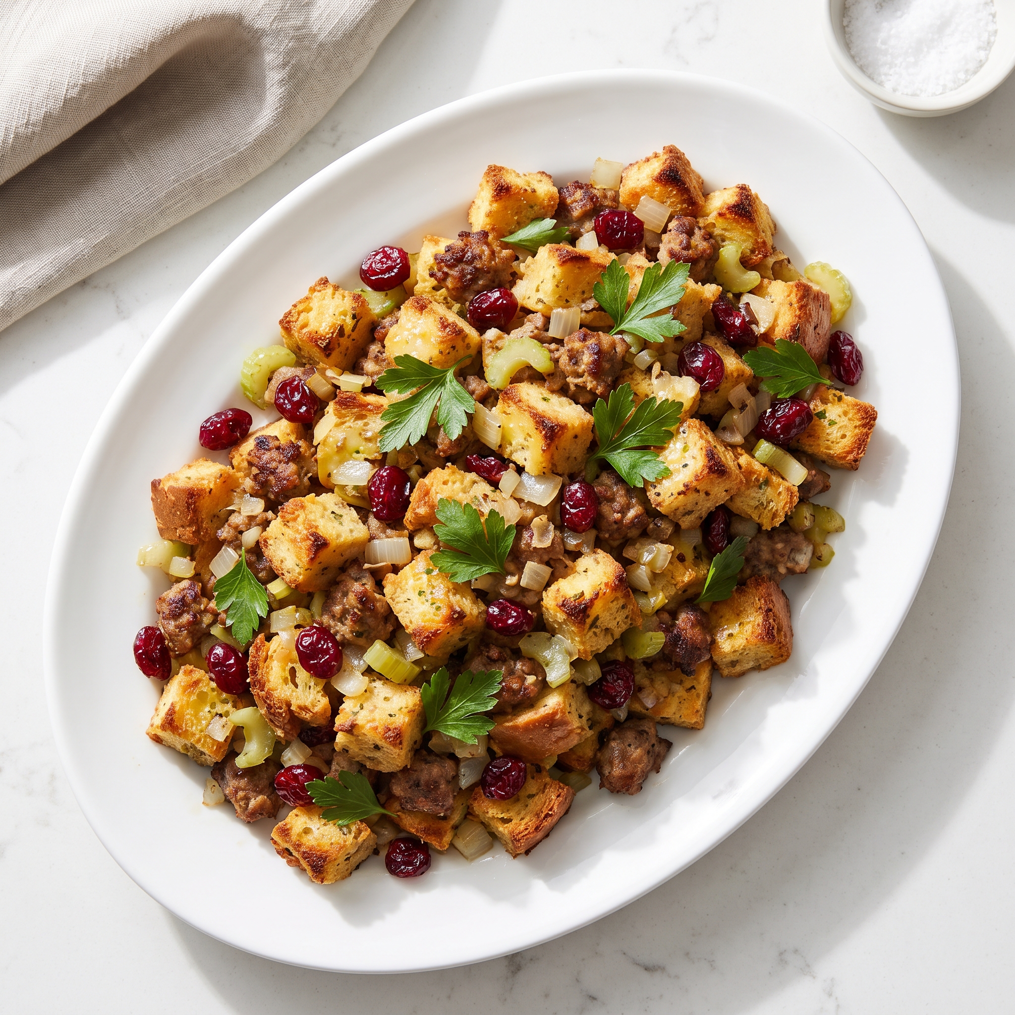 Cranberry and Sausage Holiday Stuffing