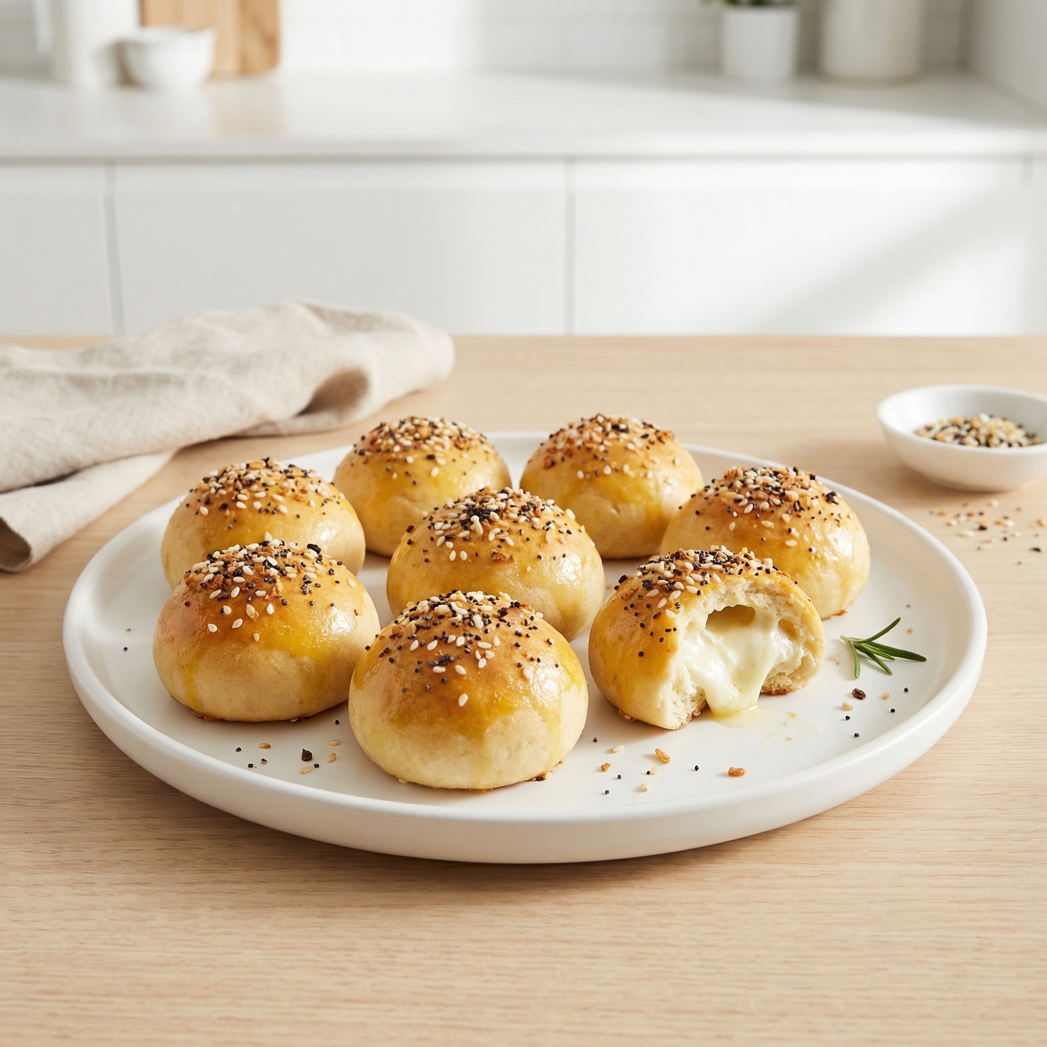 Bagel Bites Stuffed with Cream Cheese