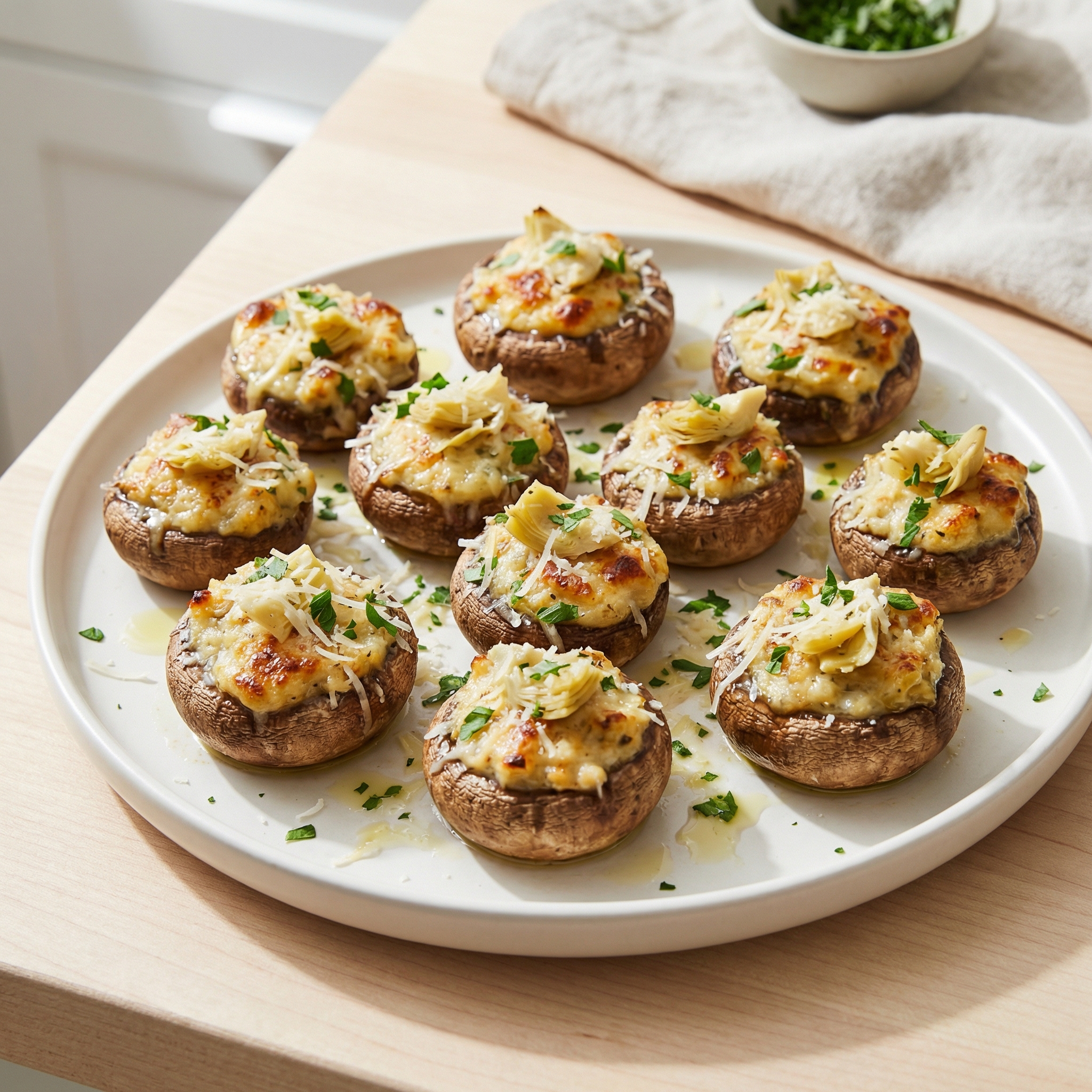 Artichoke Stuffed Mushrooms