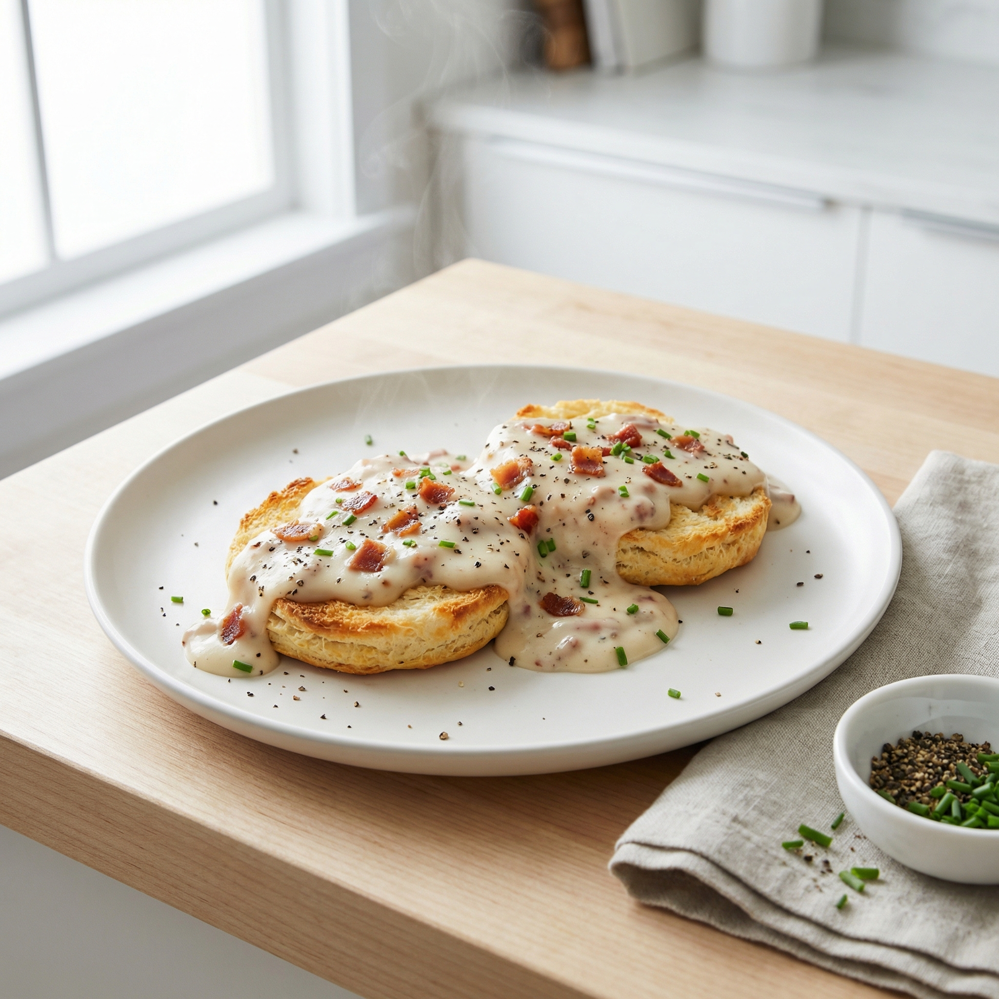Biscuits with Country Bacon Gravy
