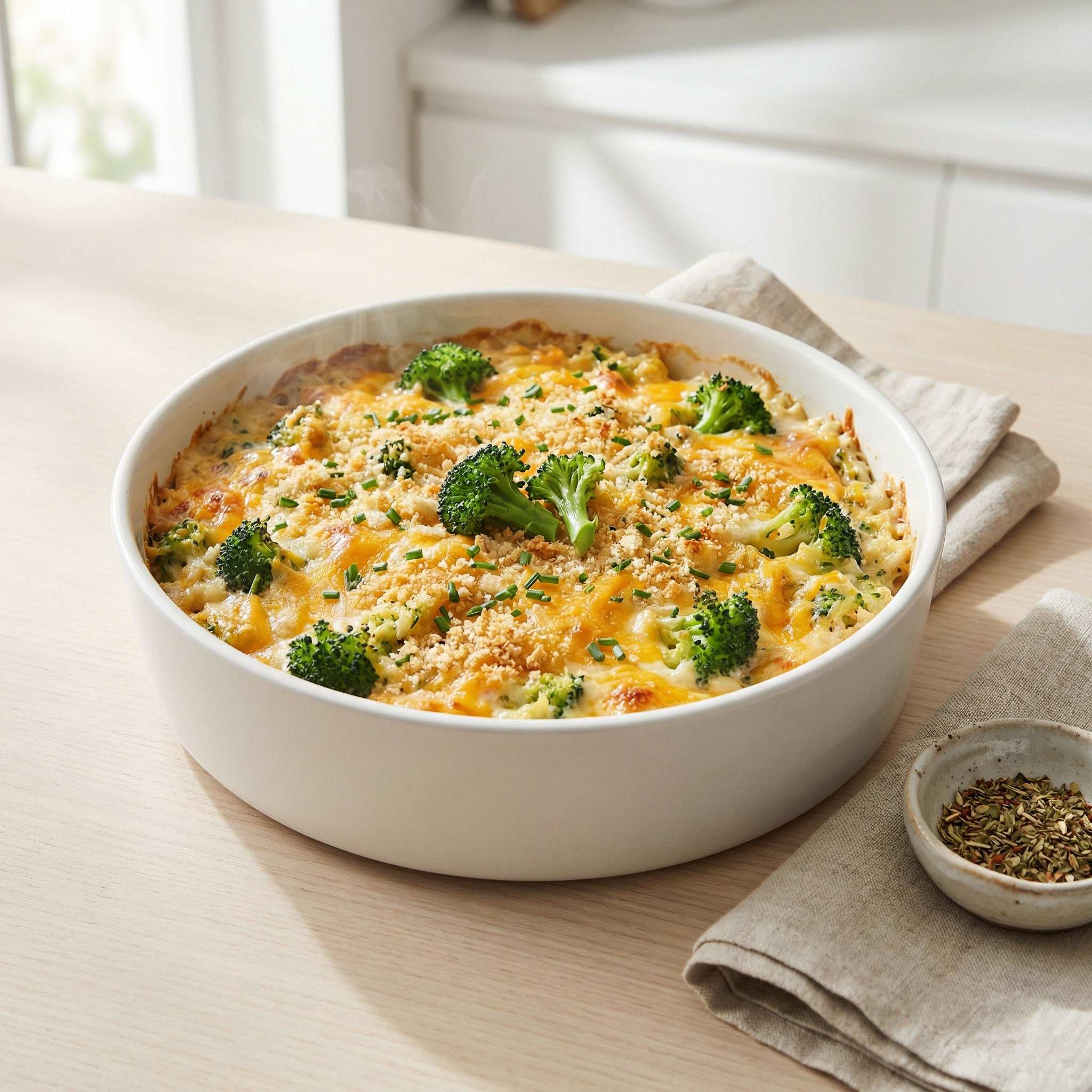 Broccoli and Rice Bake with Campbell’s Creamy Cheese Sauce