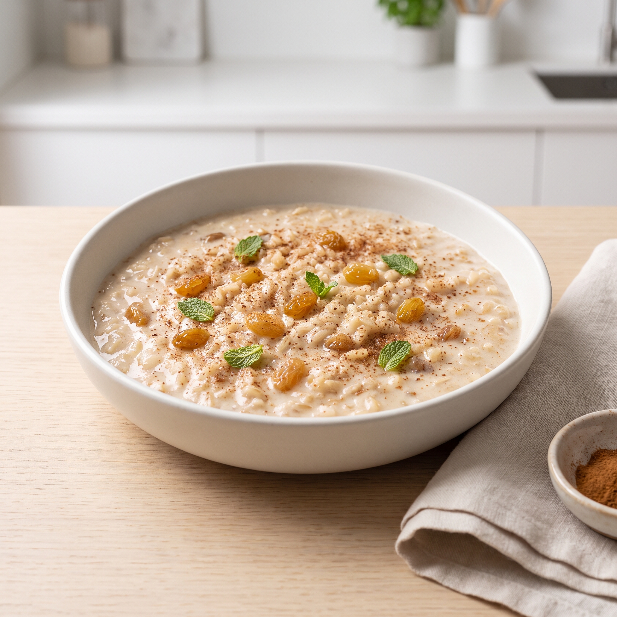 Creamy Brown Rice and Raisin Pudding