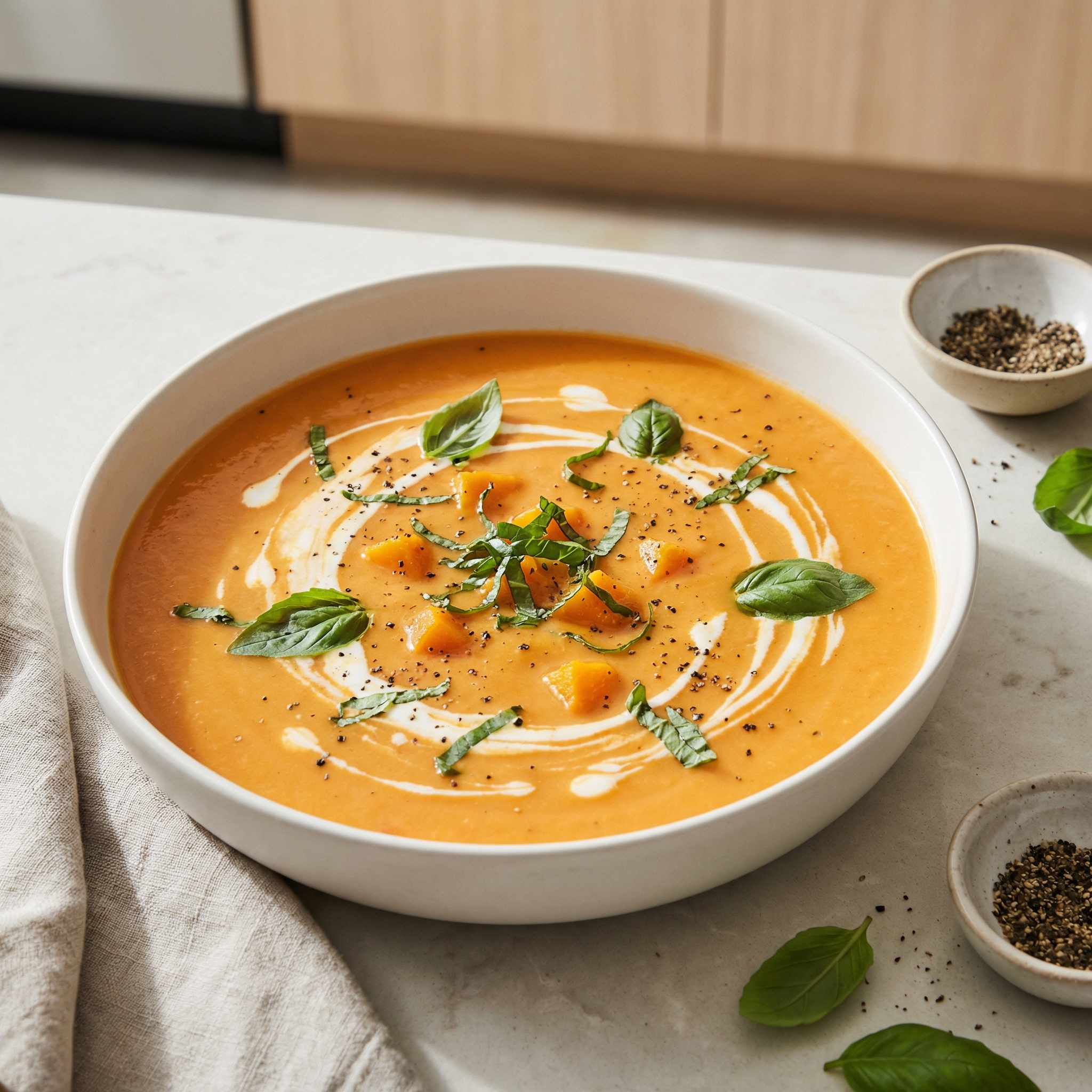 Chunky Butternut Squash and Tomato Soup