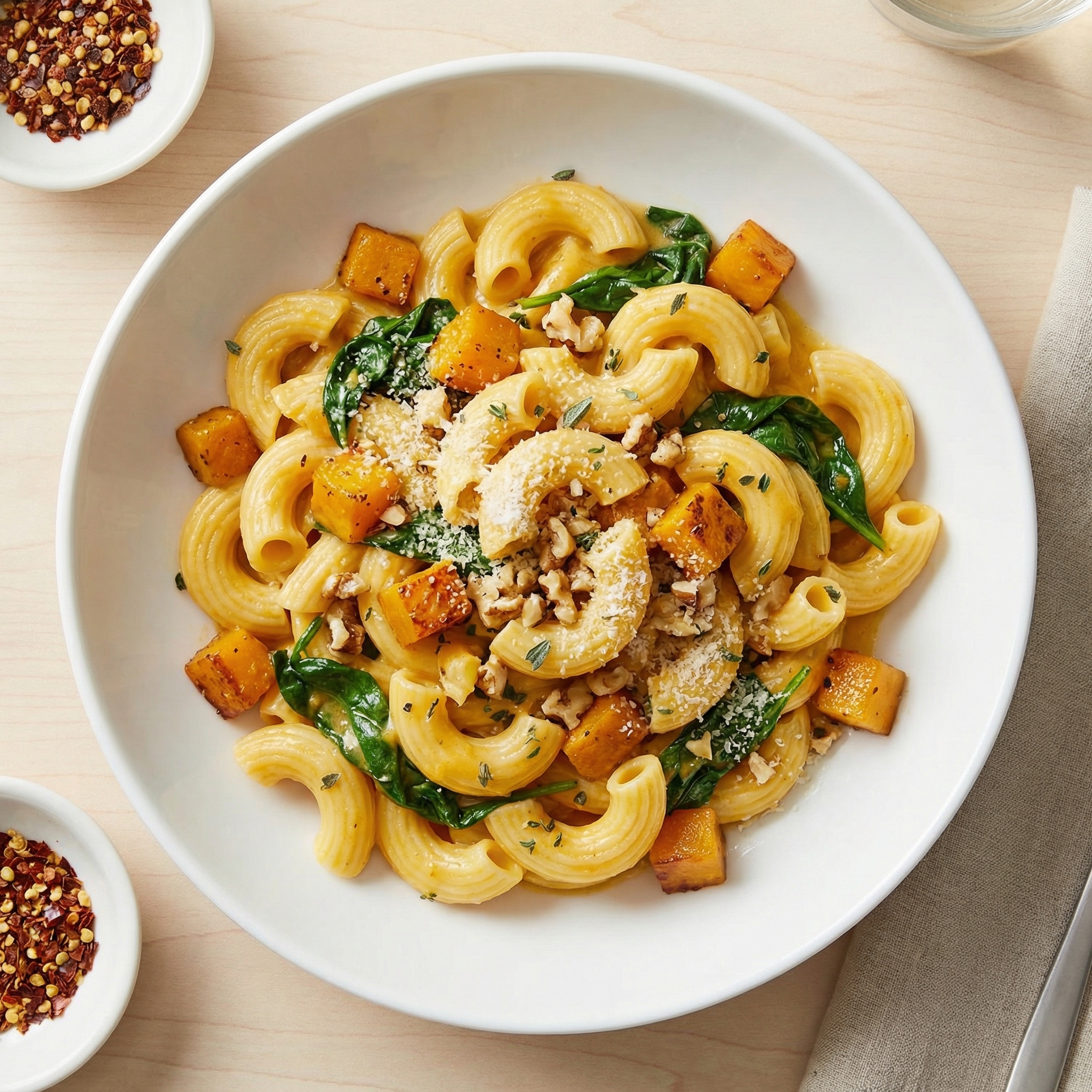 Butternut Squash Cream Sauce Pasta