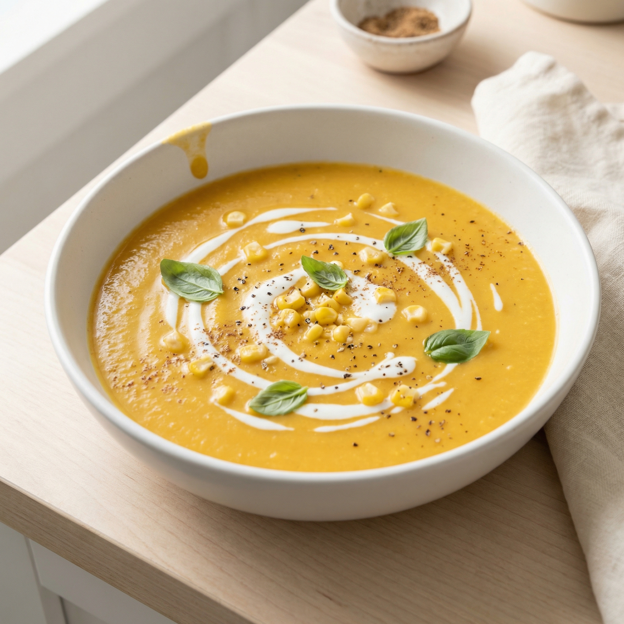 Sunny Butternut and Corn Soup