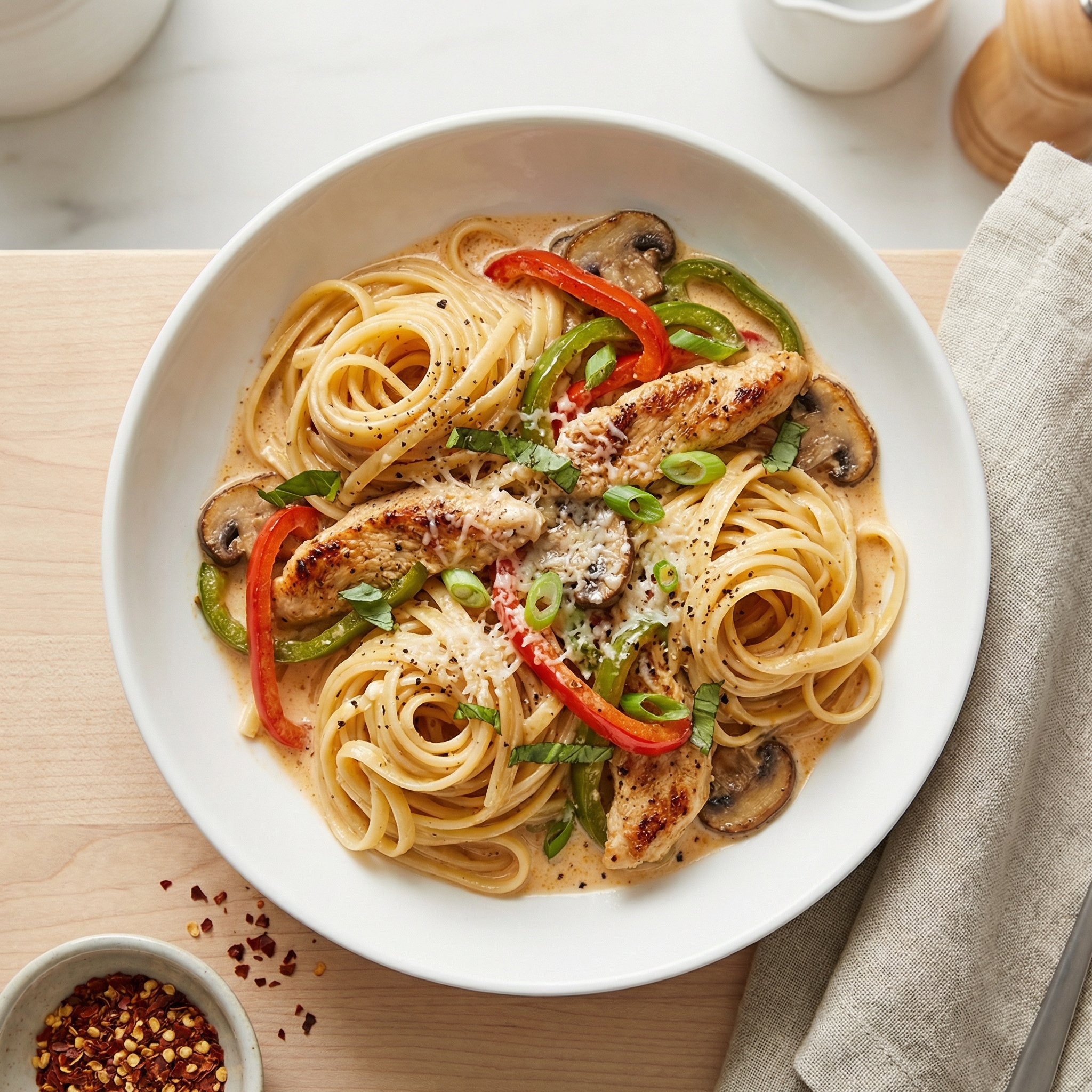 Creamy Cajun Chicken Linguine