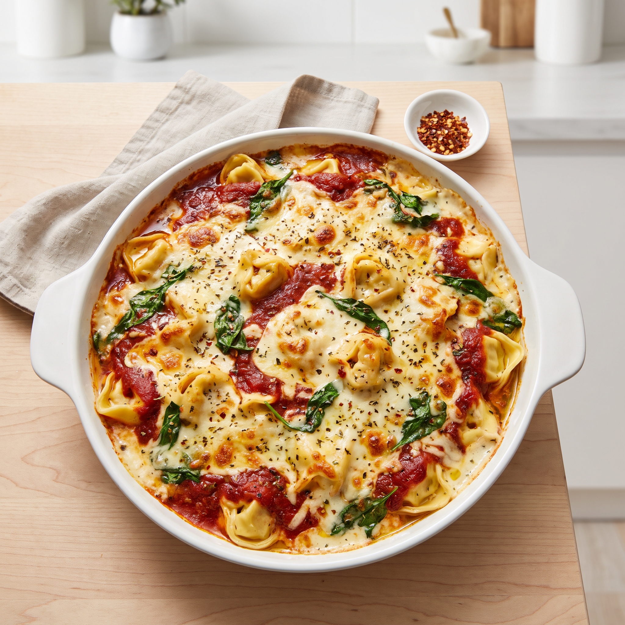 Creamy Cheese Tortellini Casserole