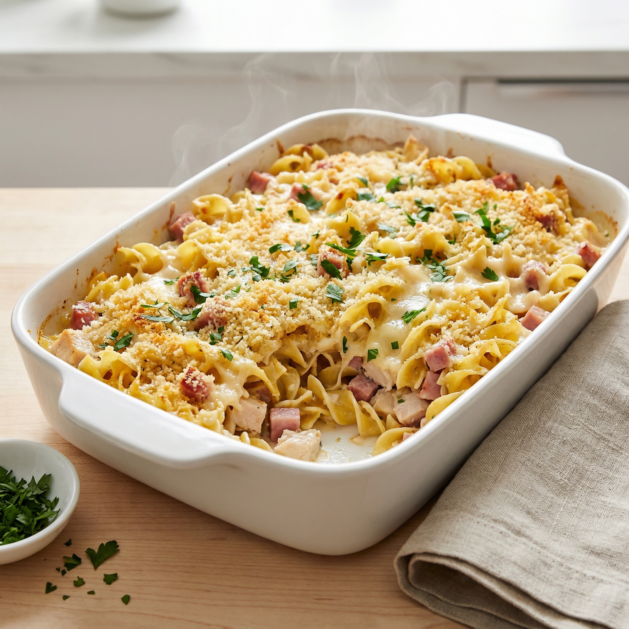 Chicken Cordon Bleu Noodle Bake