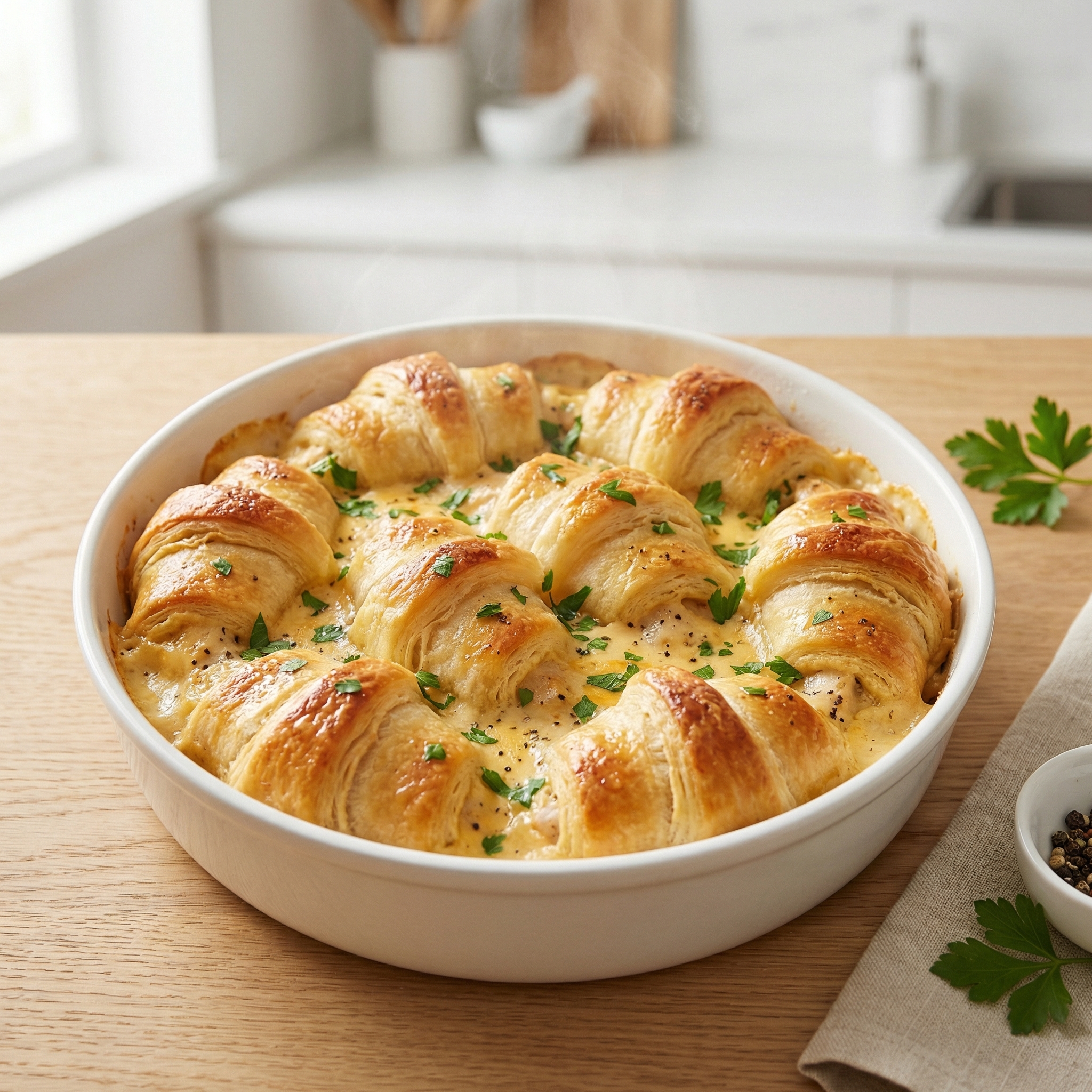 Creamy Chicken Crescent Roll Casserole