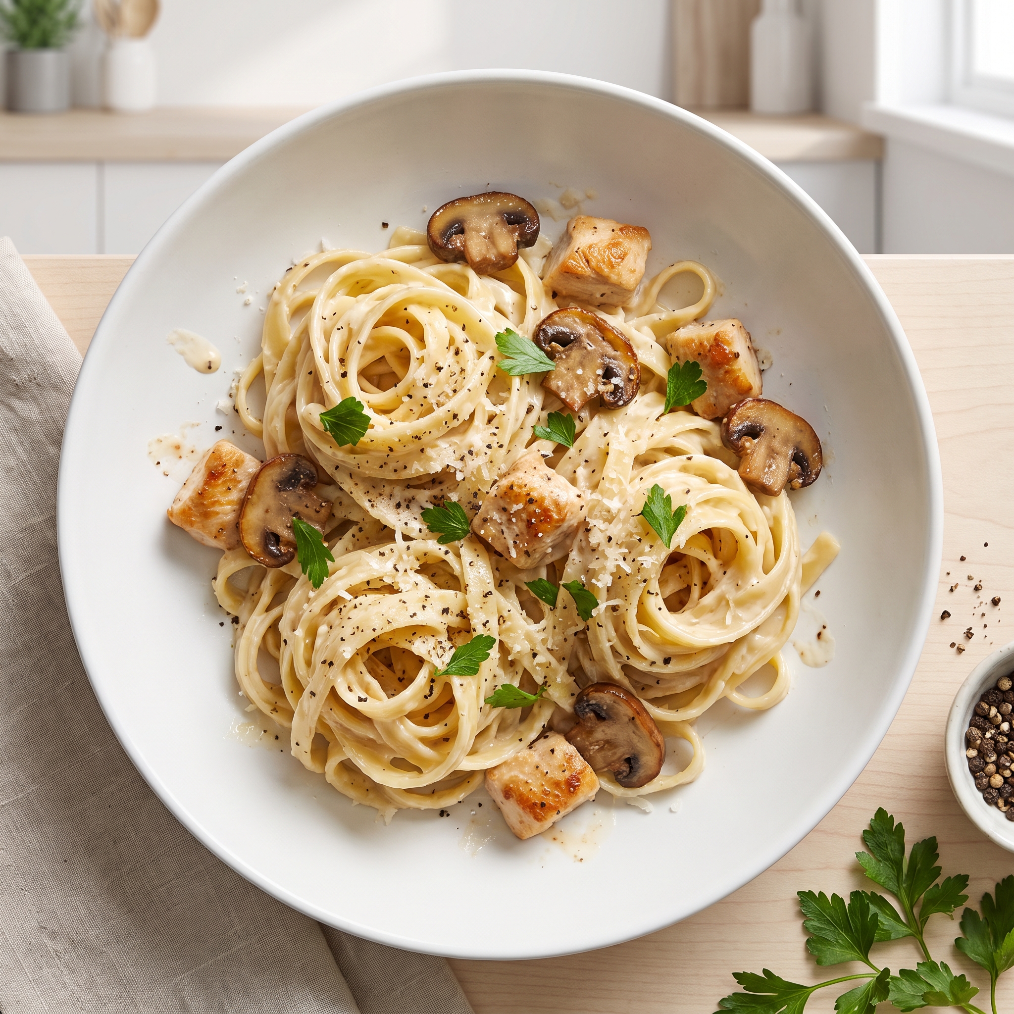 Creamy Chicken Fettuccine Pasta