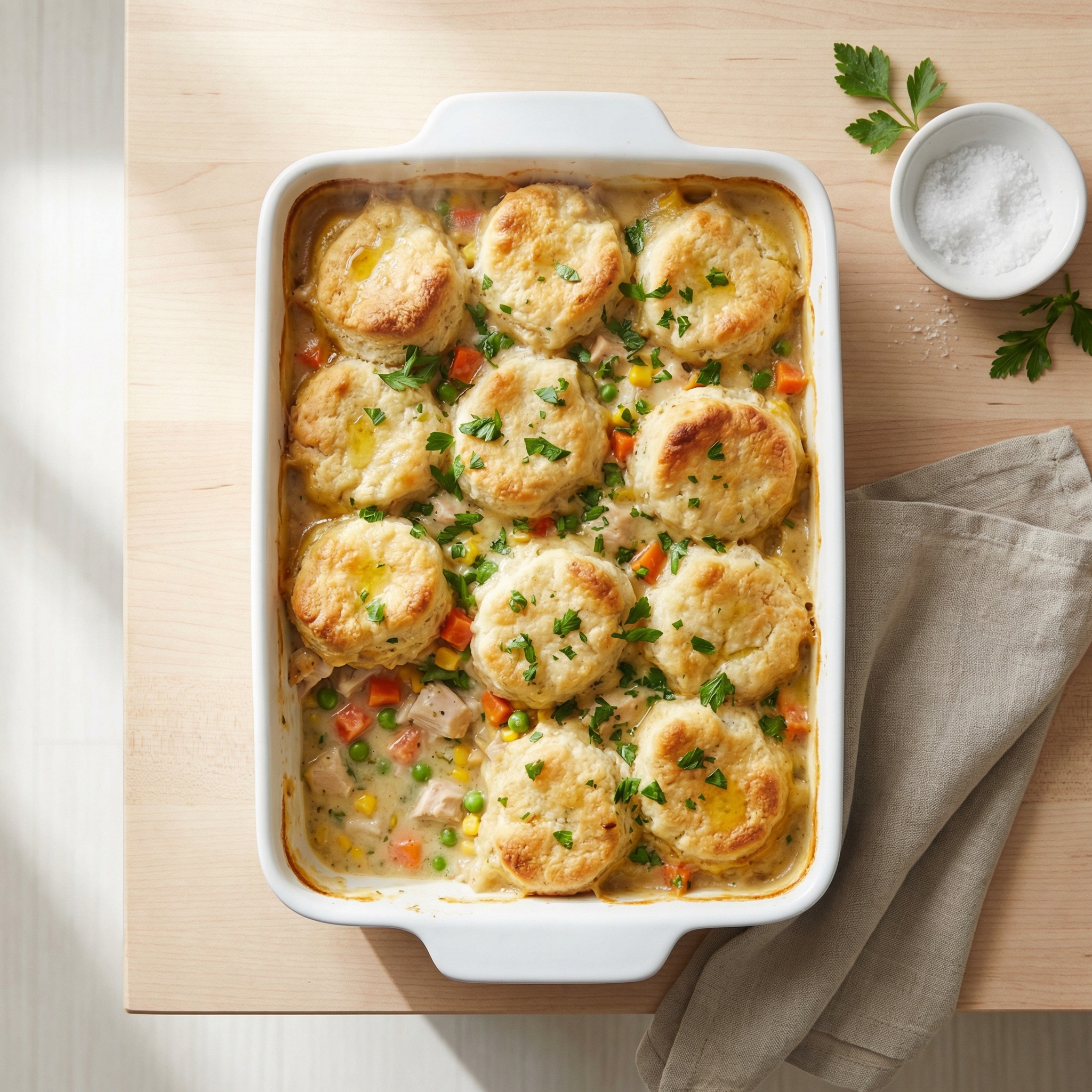 Bubble-Up Chicken Pot Pie Bake