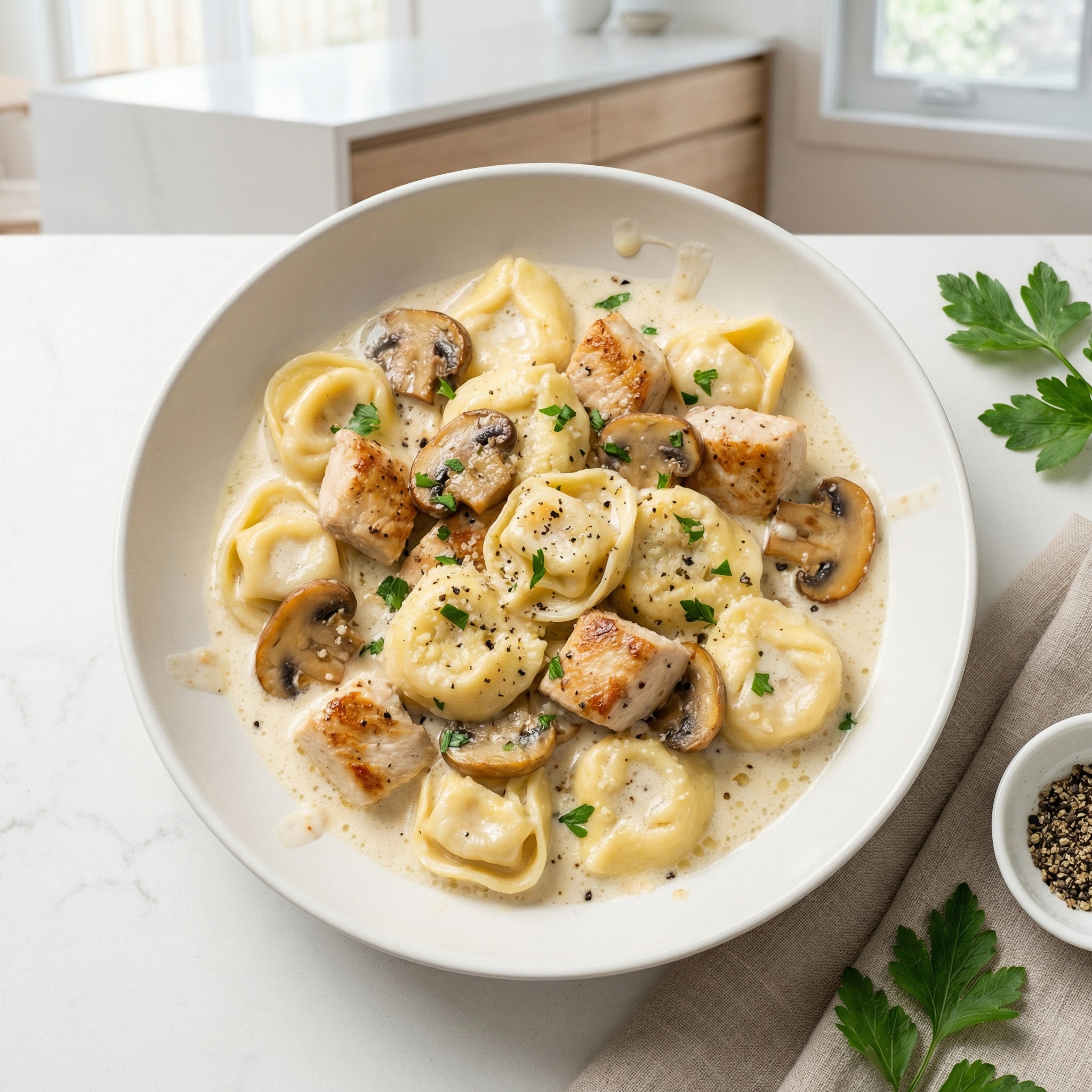 Weeknight Chicken Tortellini Alfredo