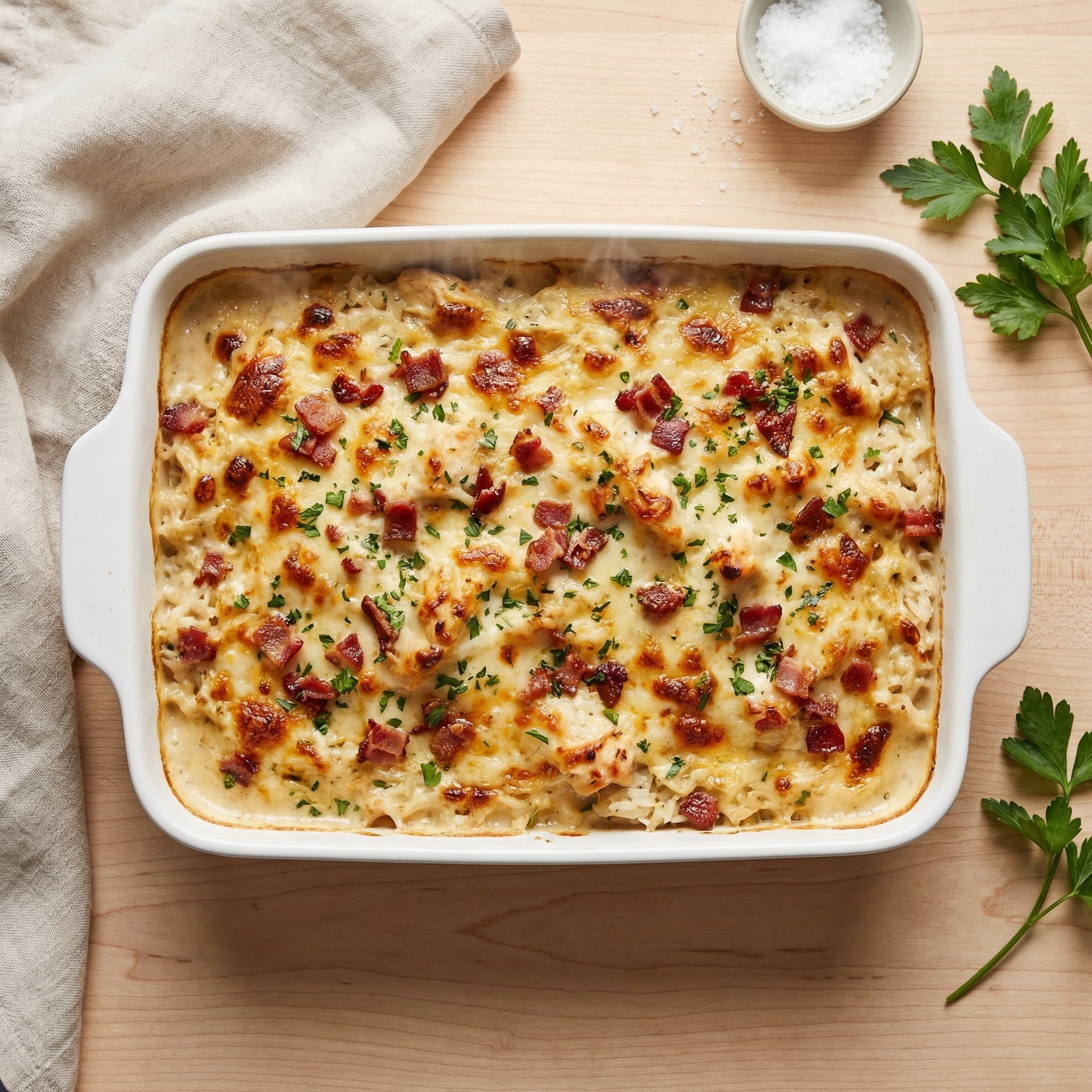 Creamy Chicken and Rice with Bacon