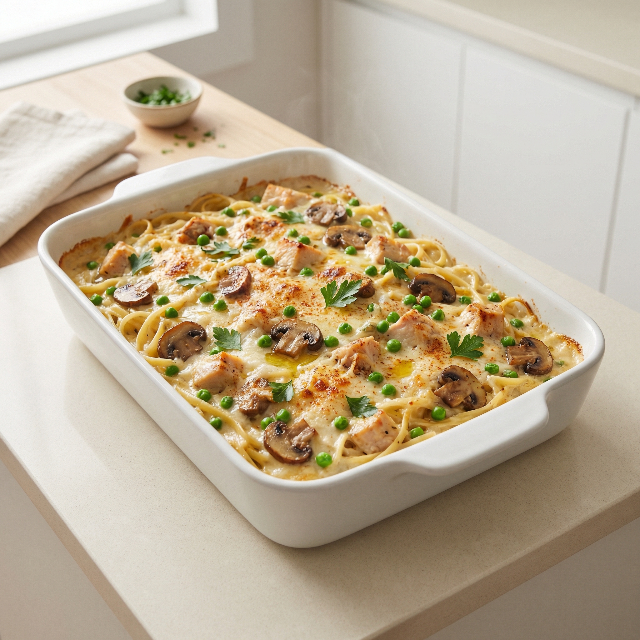 Deluxe Chicken or Turkey Tetrazzini Bake