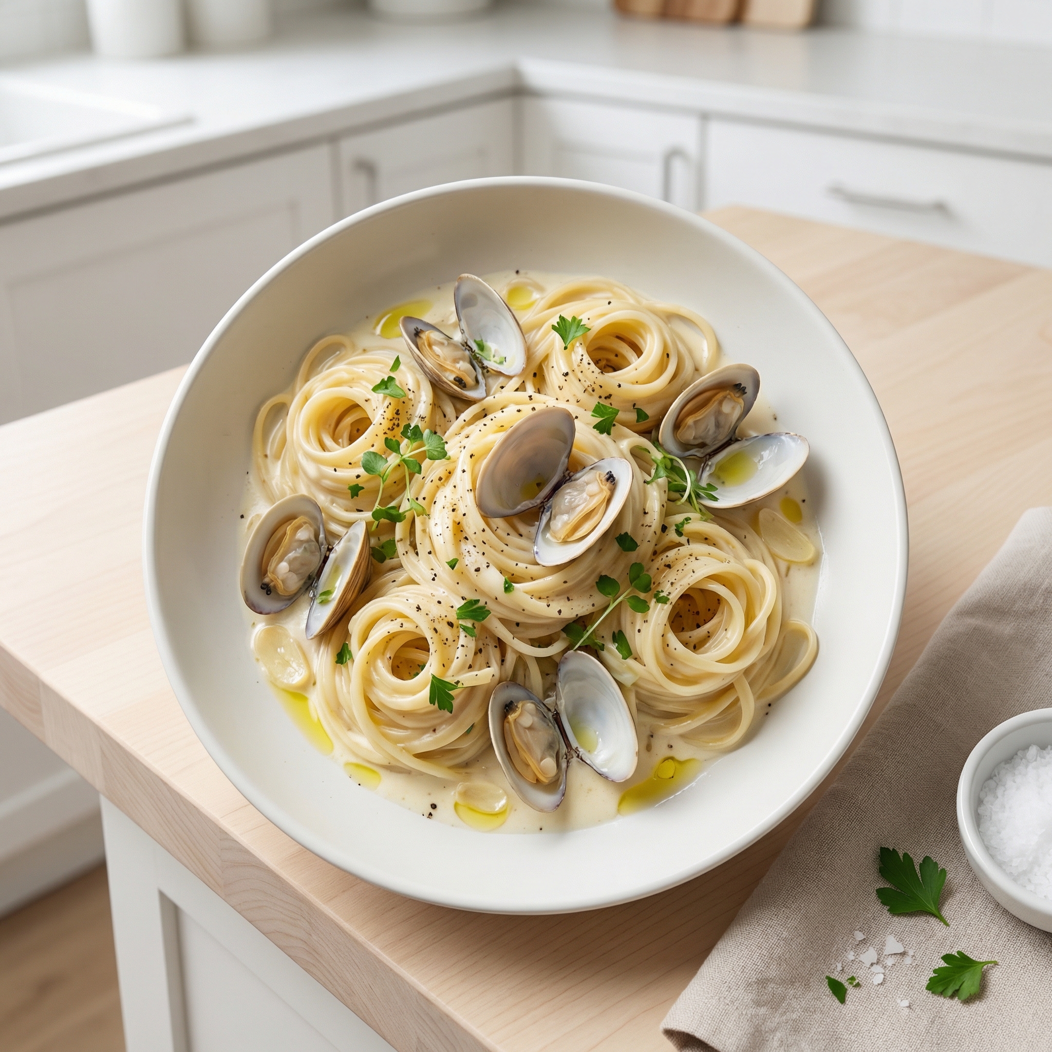 Creamy Linguine with Clam Sauce