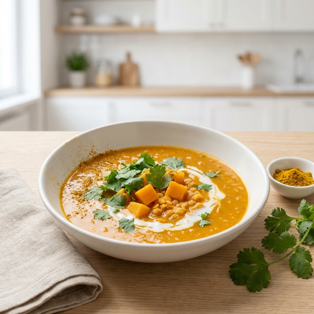 Creamy Coconut Red Lentil Soup (Vegan)