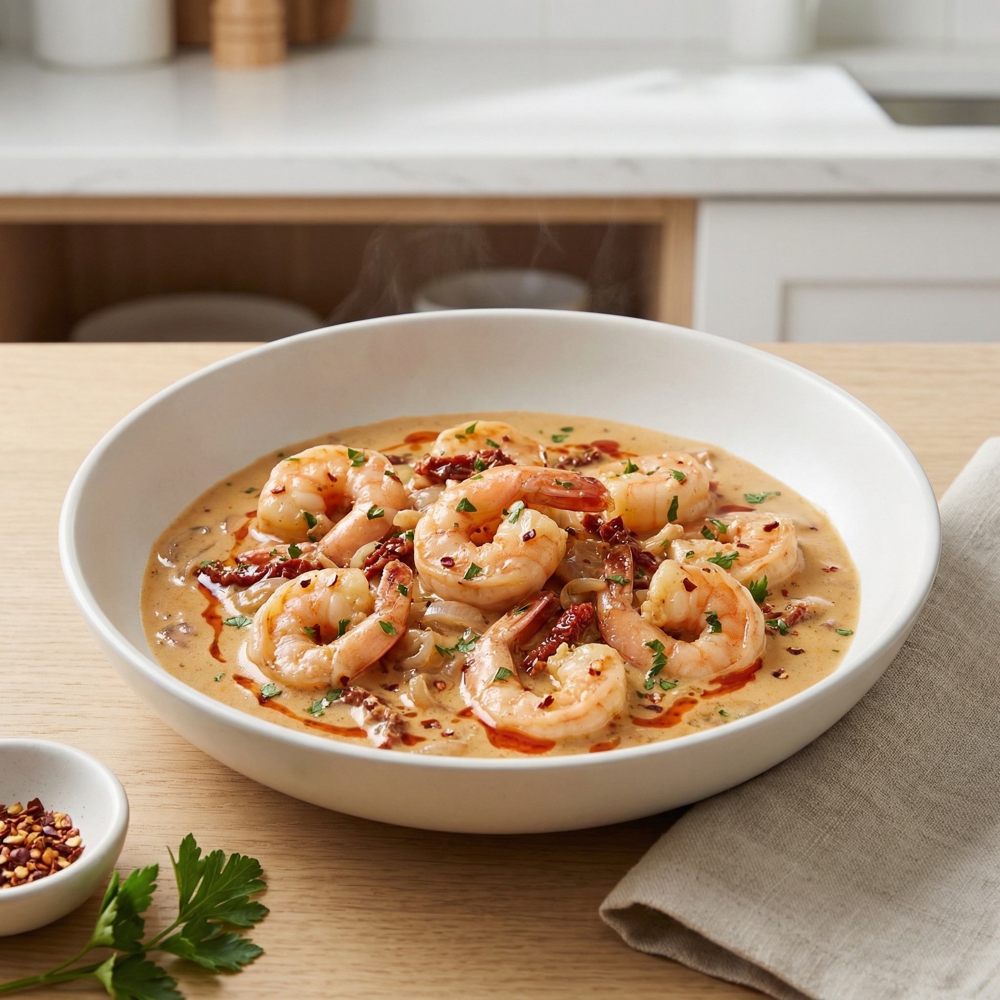Shrimp in Creamy Cognac Sauce