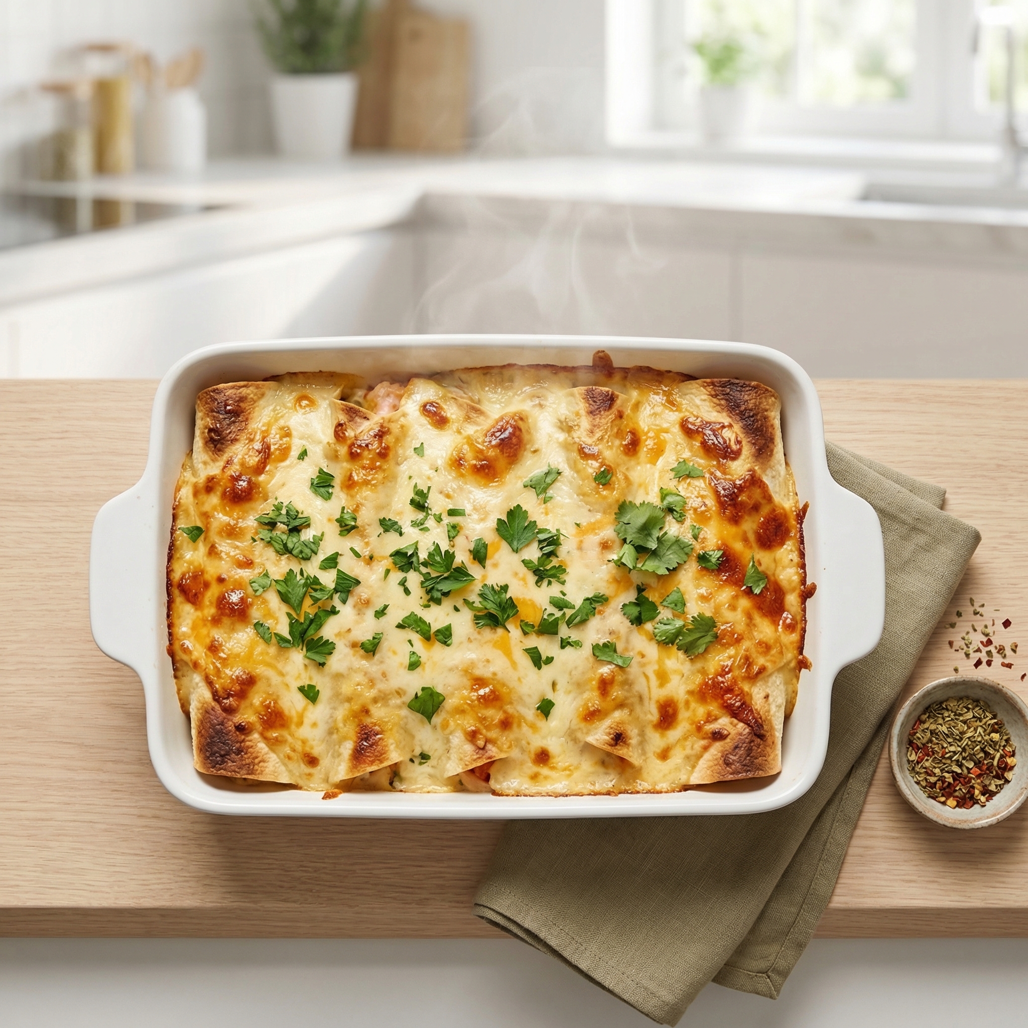 Creamy Crab and Shrimp Enchiladas
