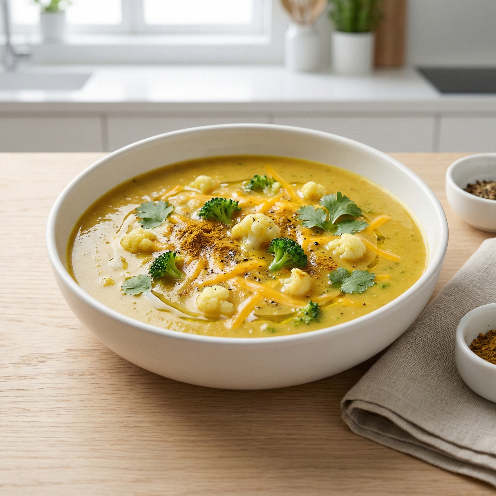 Tim Perry's Creamy Curried Cauliflower and Broccoli Soup