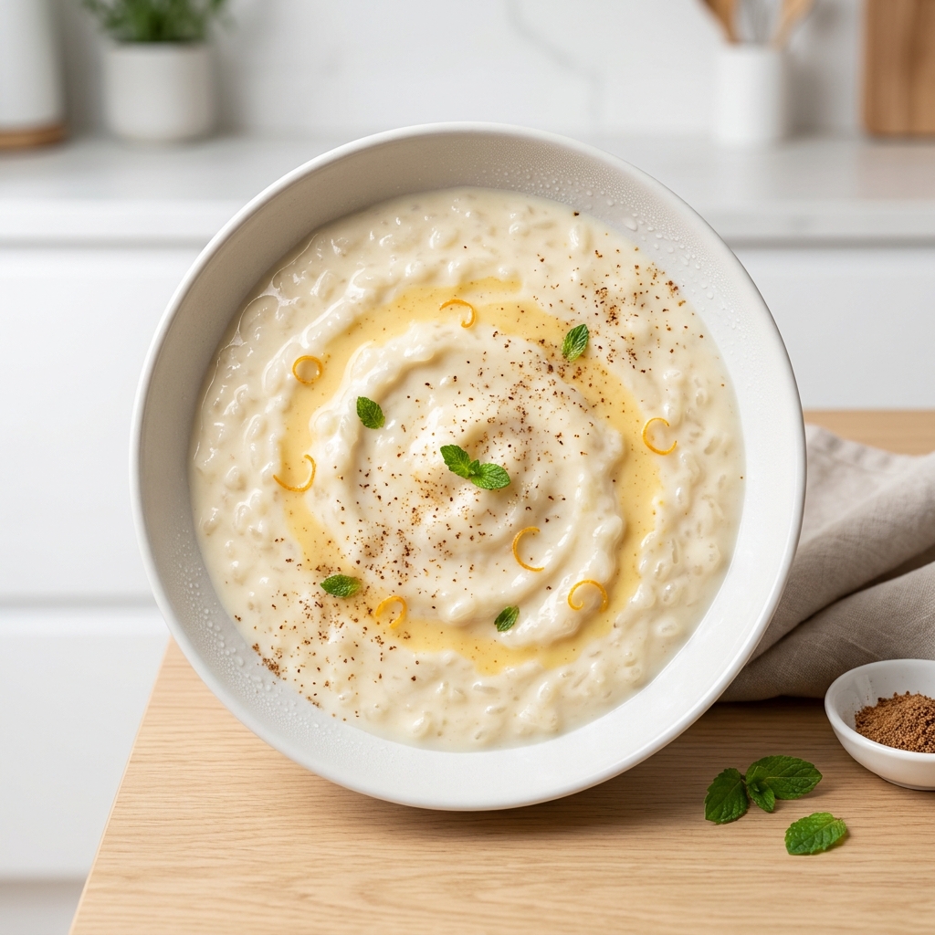 Creamy Eggnog Rice Pudding