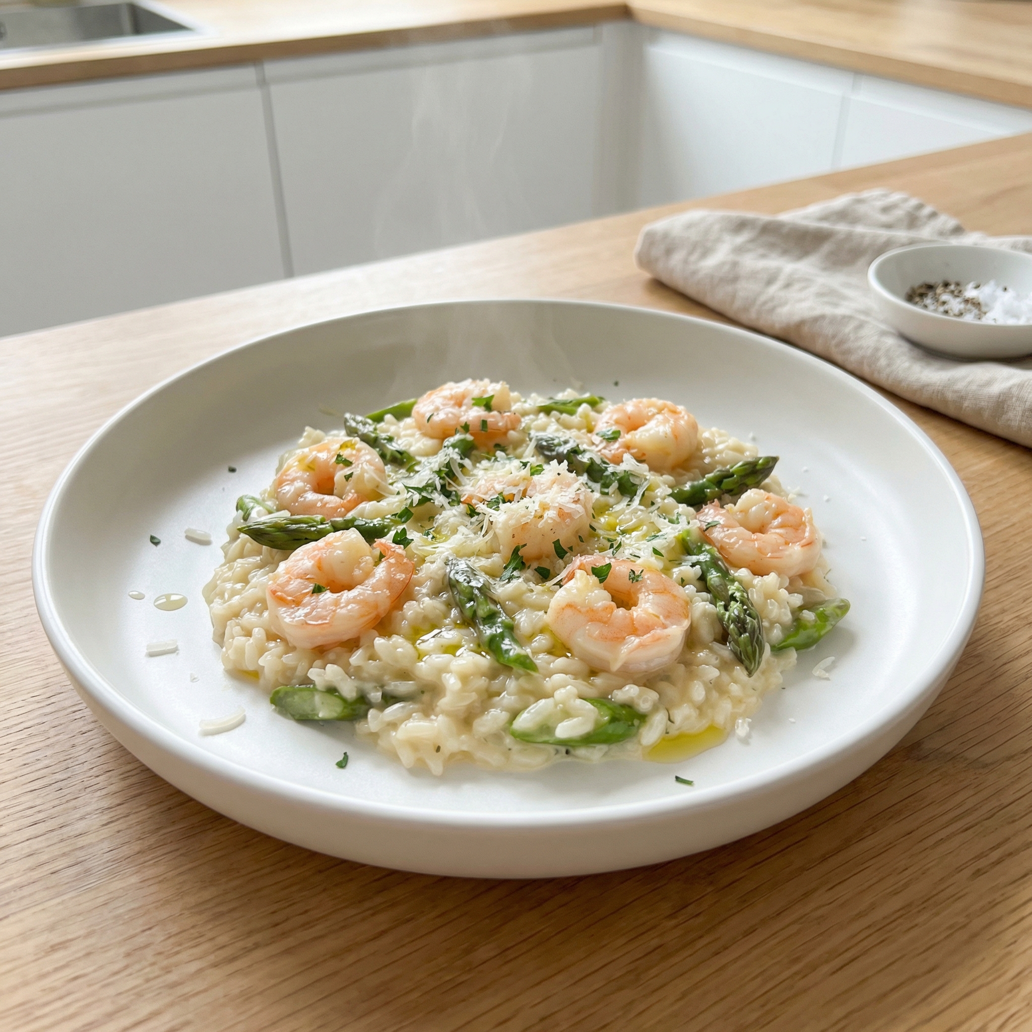 Garlic Shrimp and Asparagus Risotto