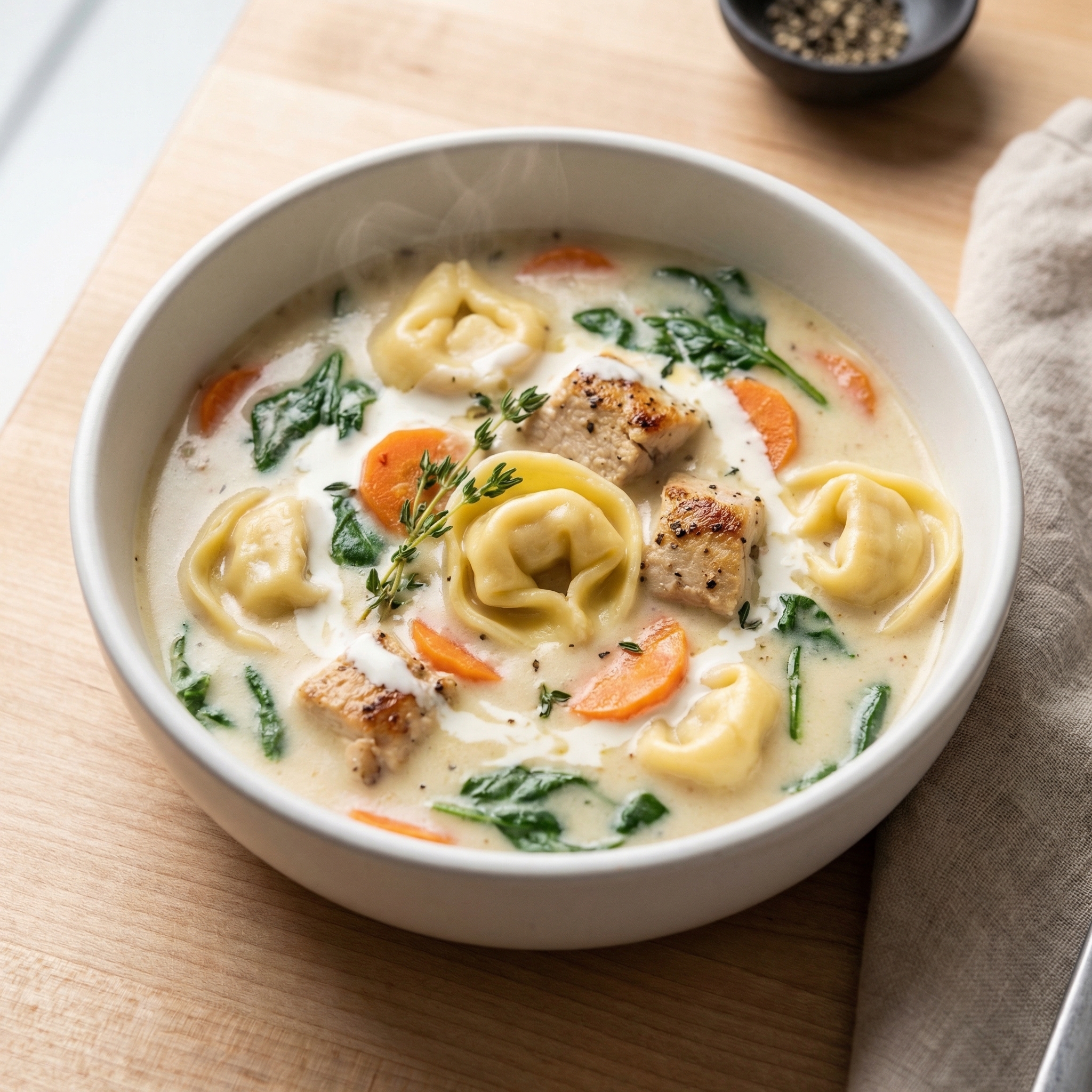 Pressure Cooker Chicken Tortellini Soup