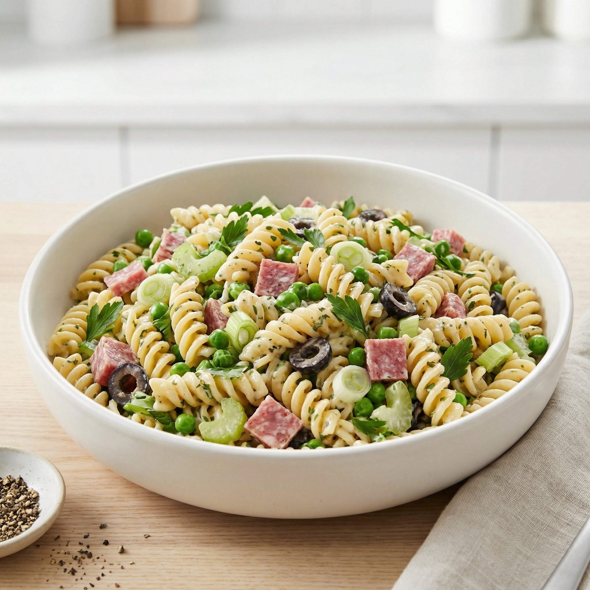 Creamy Italian-American Fusilli Salad