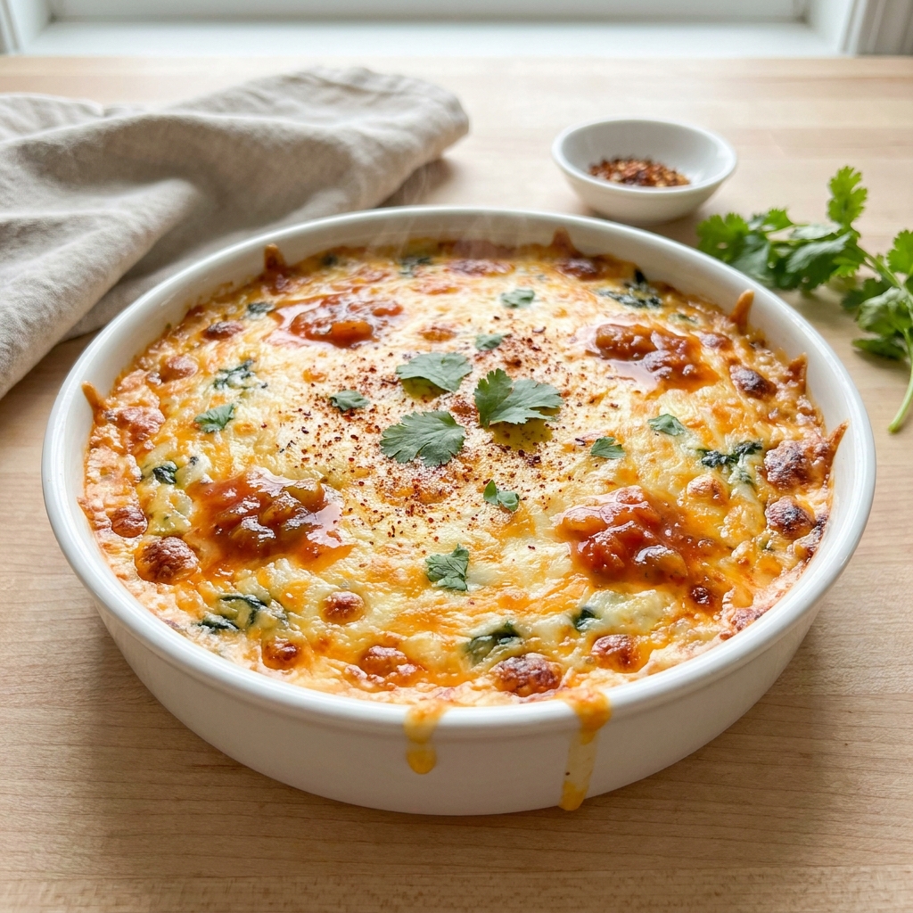 Creamy Mexican Spinach-Cheddar Dip