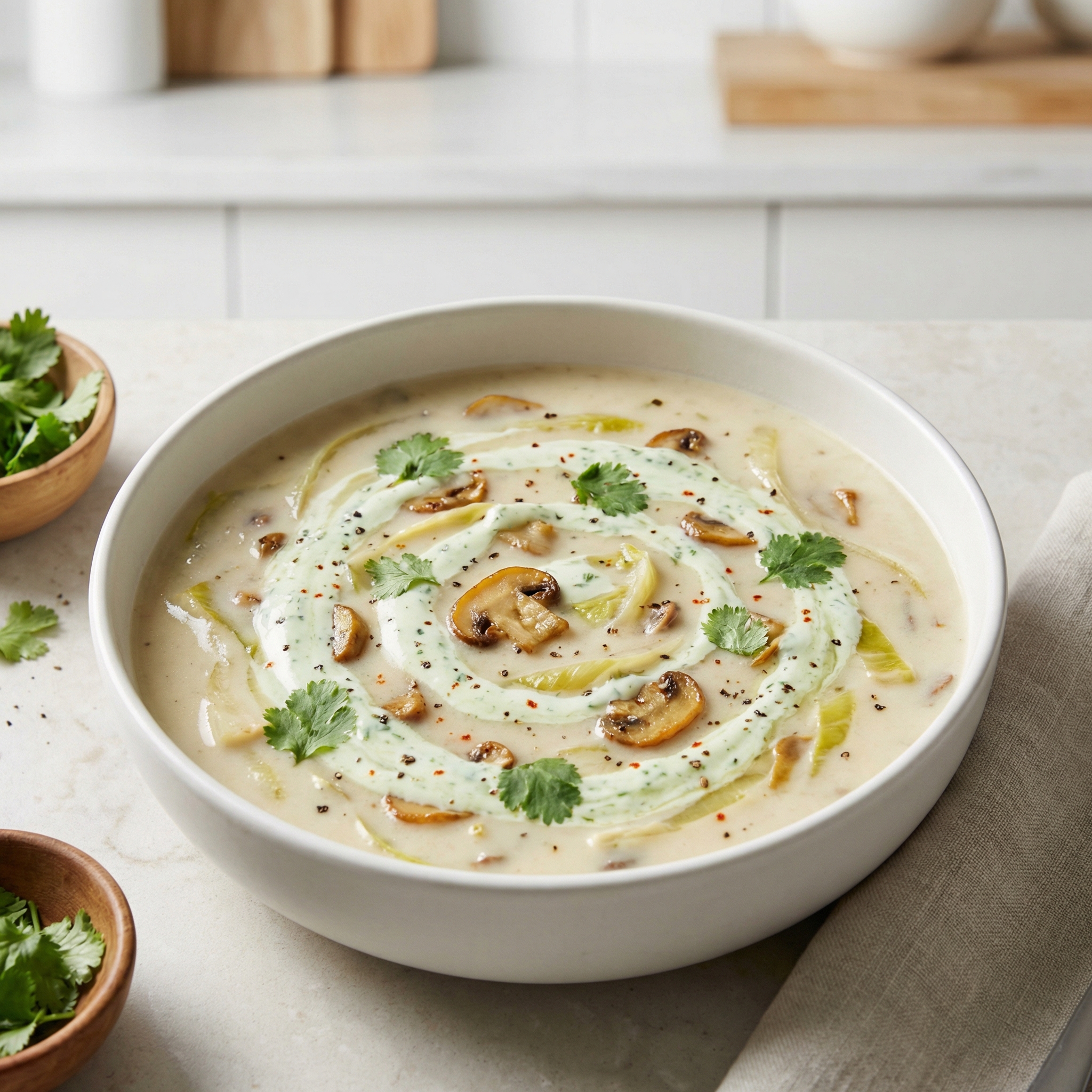 Creamy Mushroom & Endive Soup