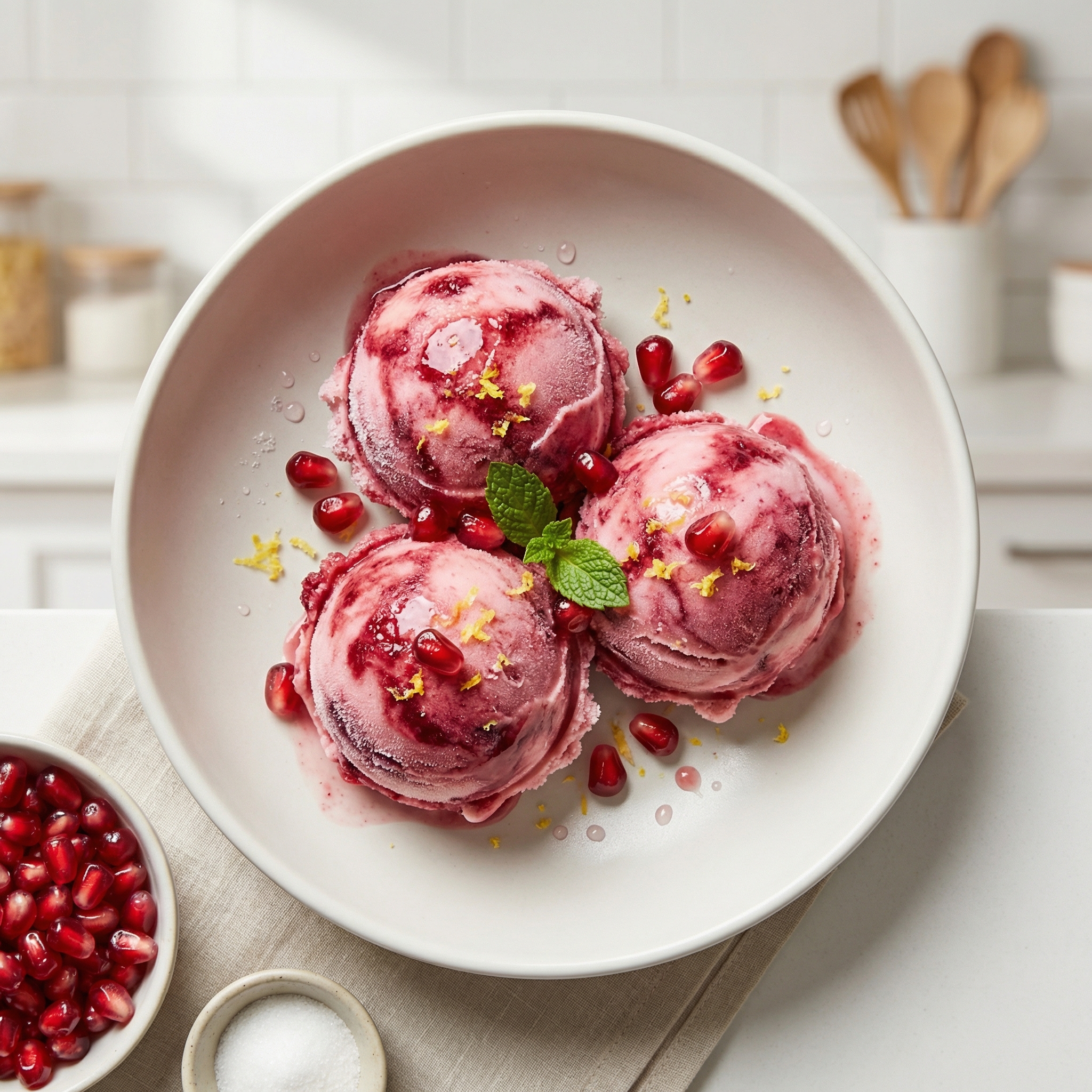 Tangy Pomegranate Cream Sherbet