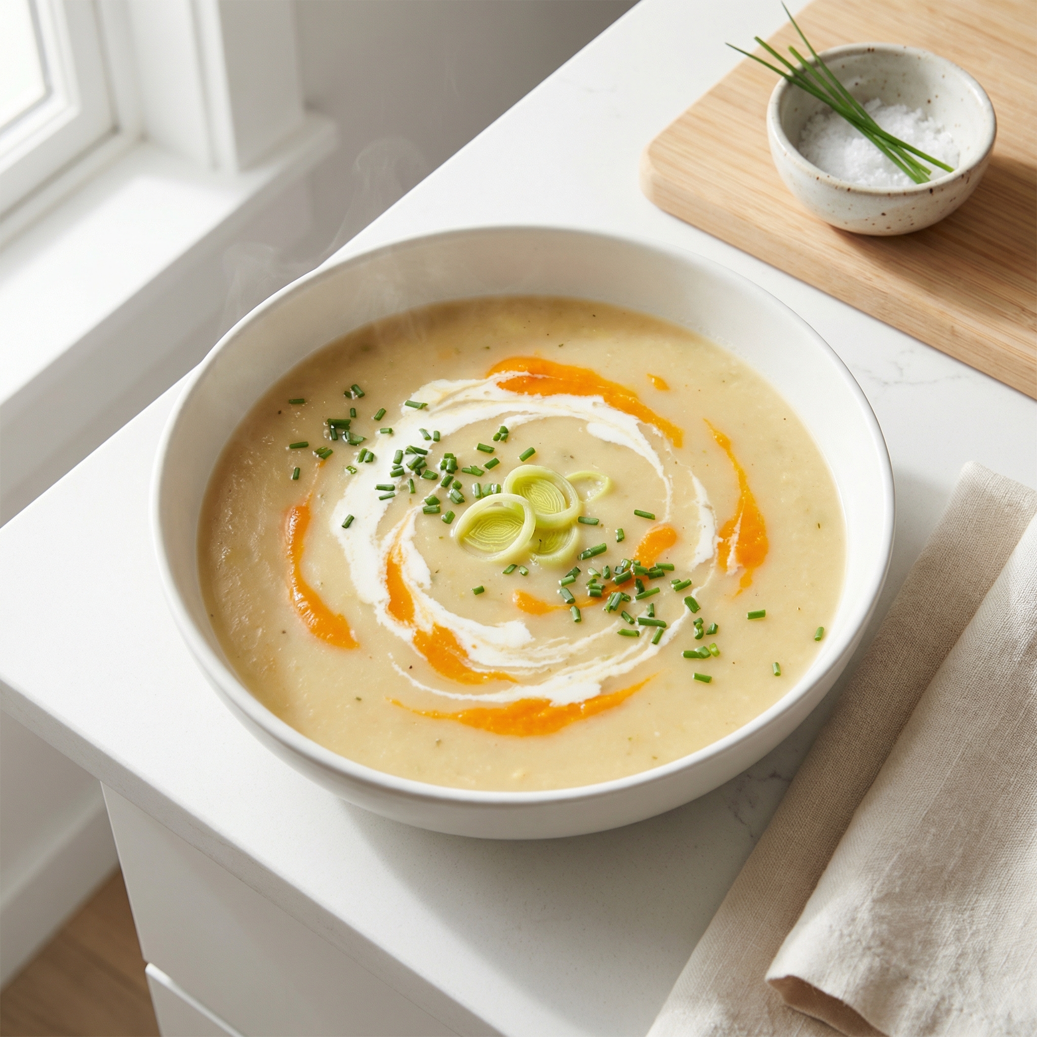 Silky Potato, Carrot & Leek Cream Soup