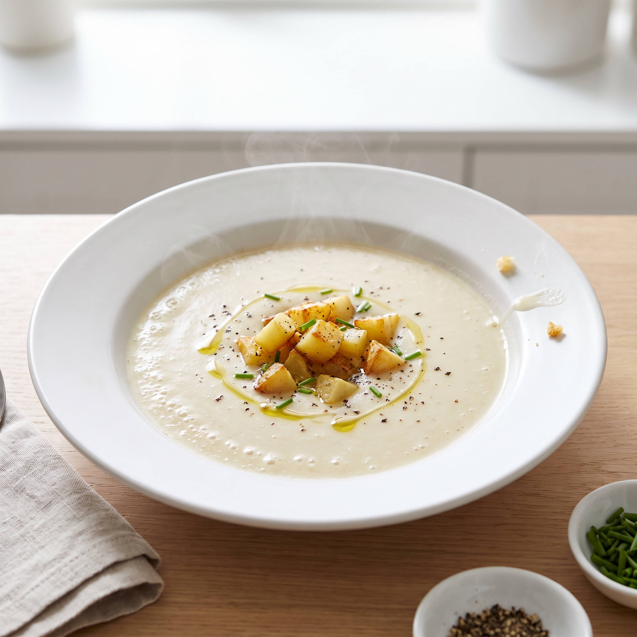 Creamy Roasted Garlic and Potato Soup