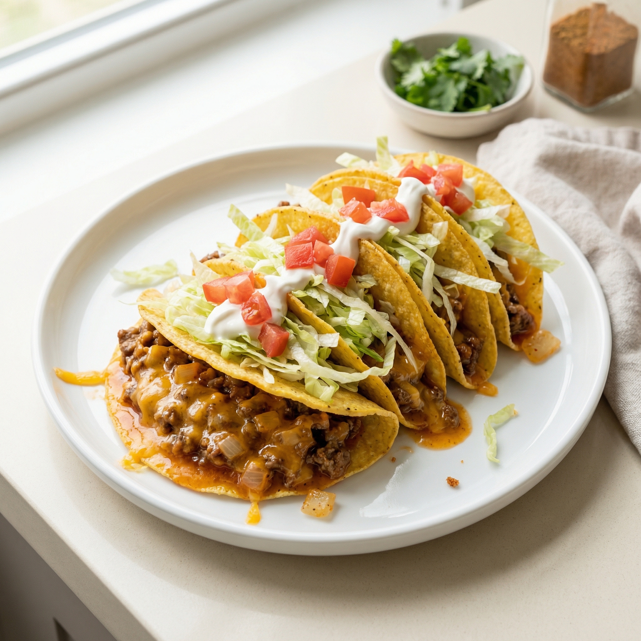 Cheesy Rotel Beef Tacos