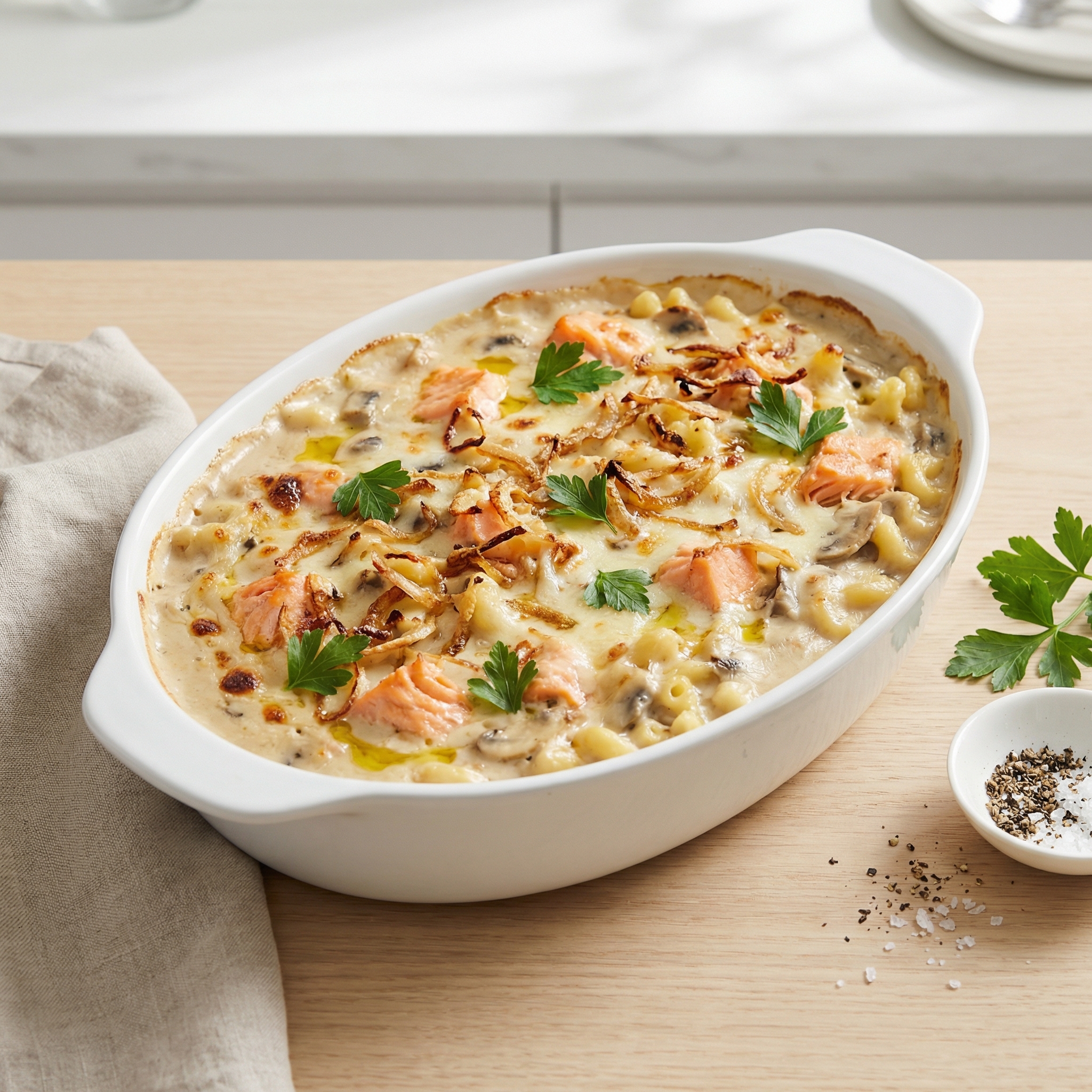 J-Lyn's Creamy Salmon Macaroni Bake