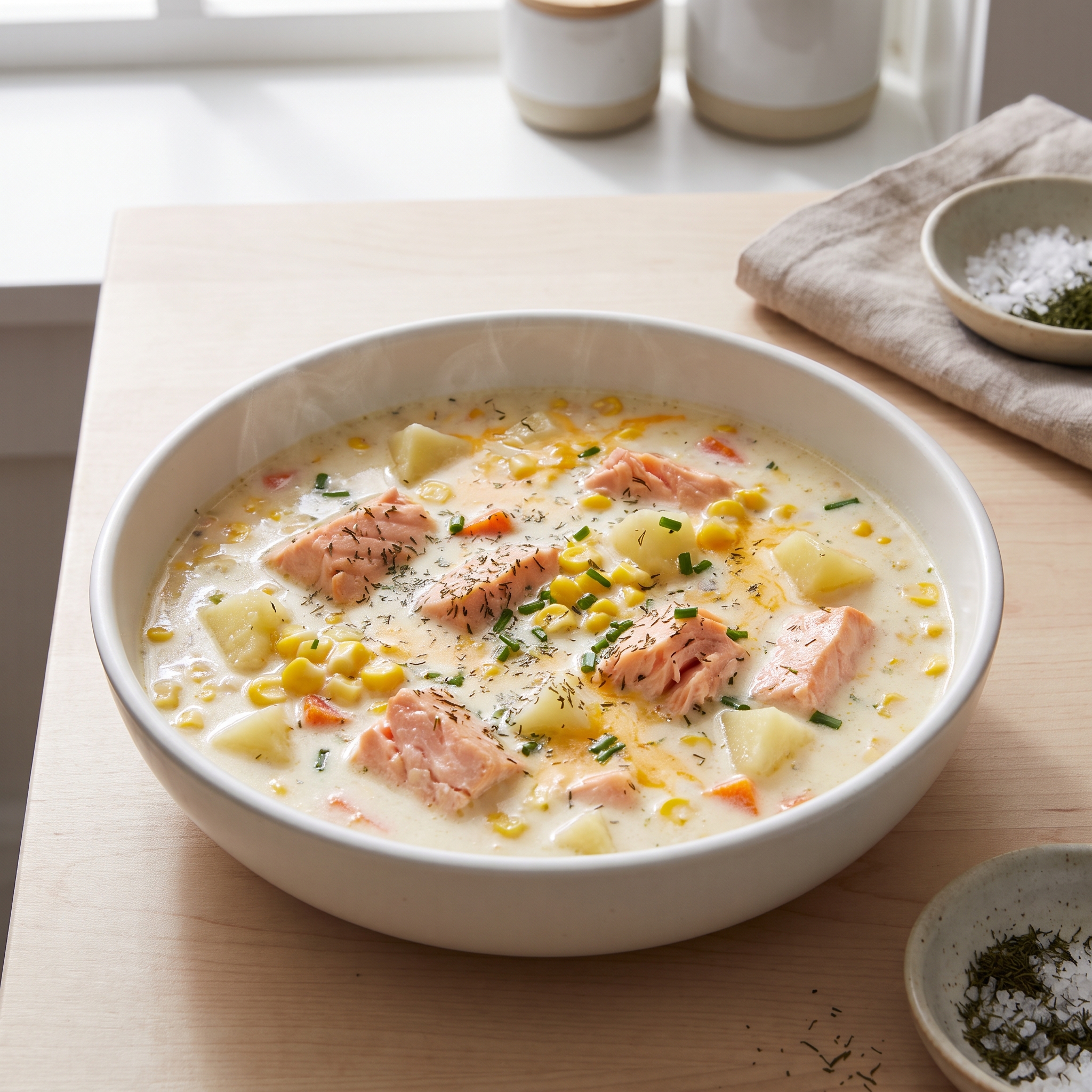 Creamy Salmon Corn Chowder