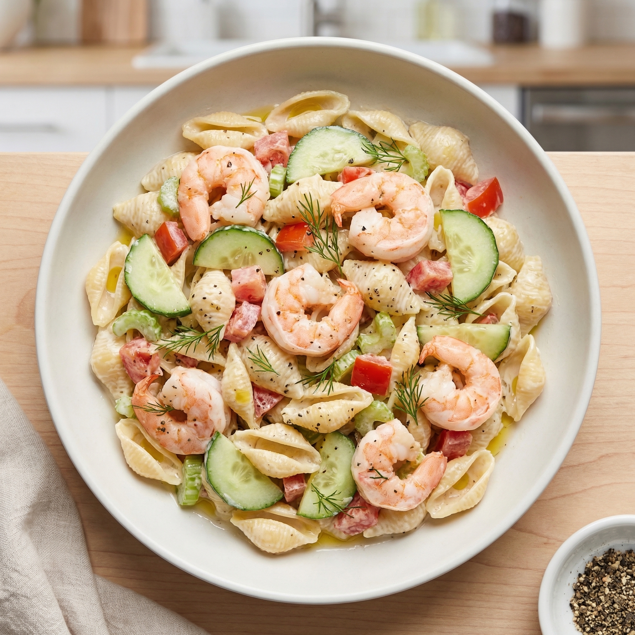 Fresh Dill Shrimp Shell Pasta Salad