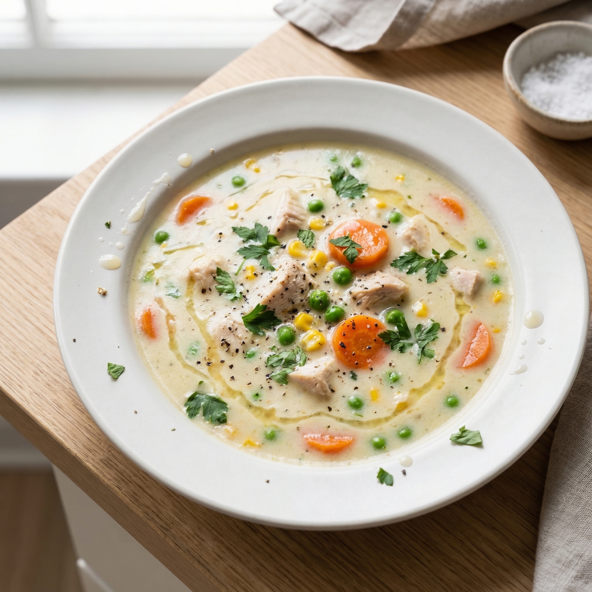 Crockpot Chicken Pot Pie–Style Soup