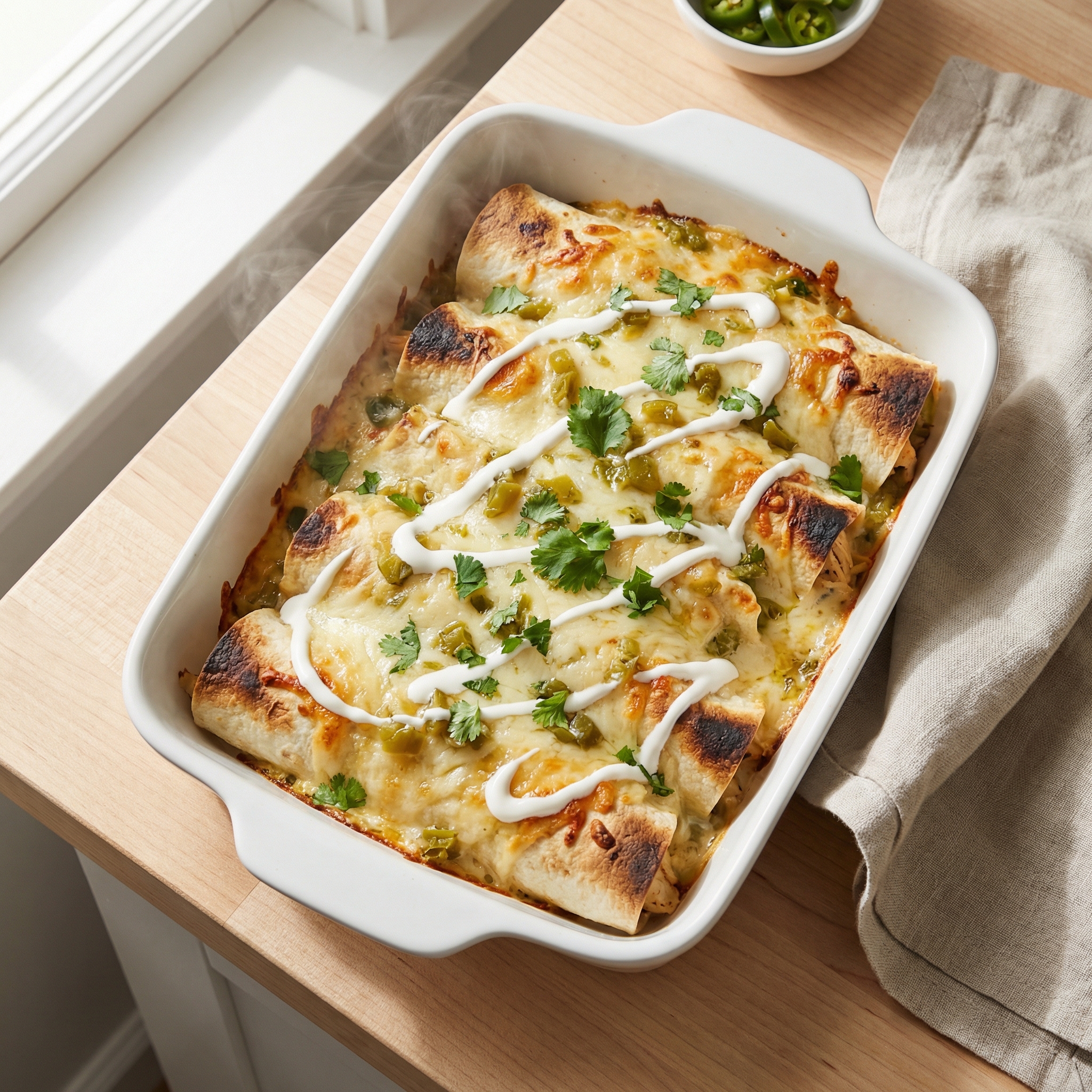 Whimsical Sour Cream Chicken Enchiladas