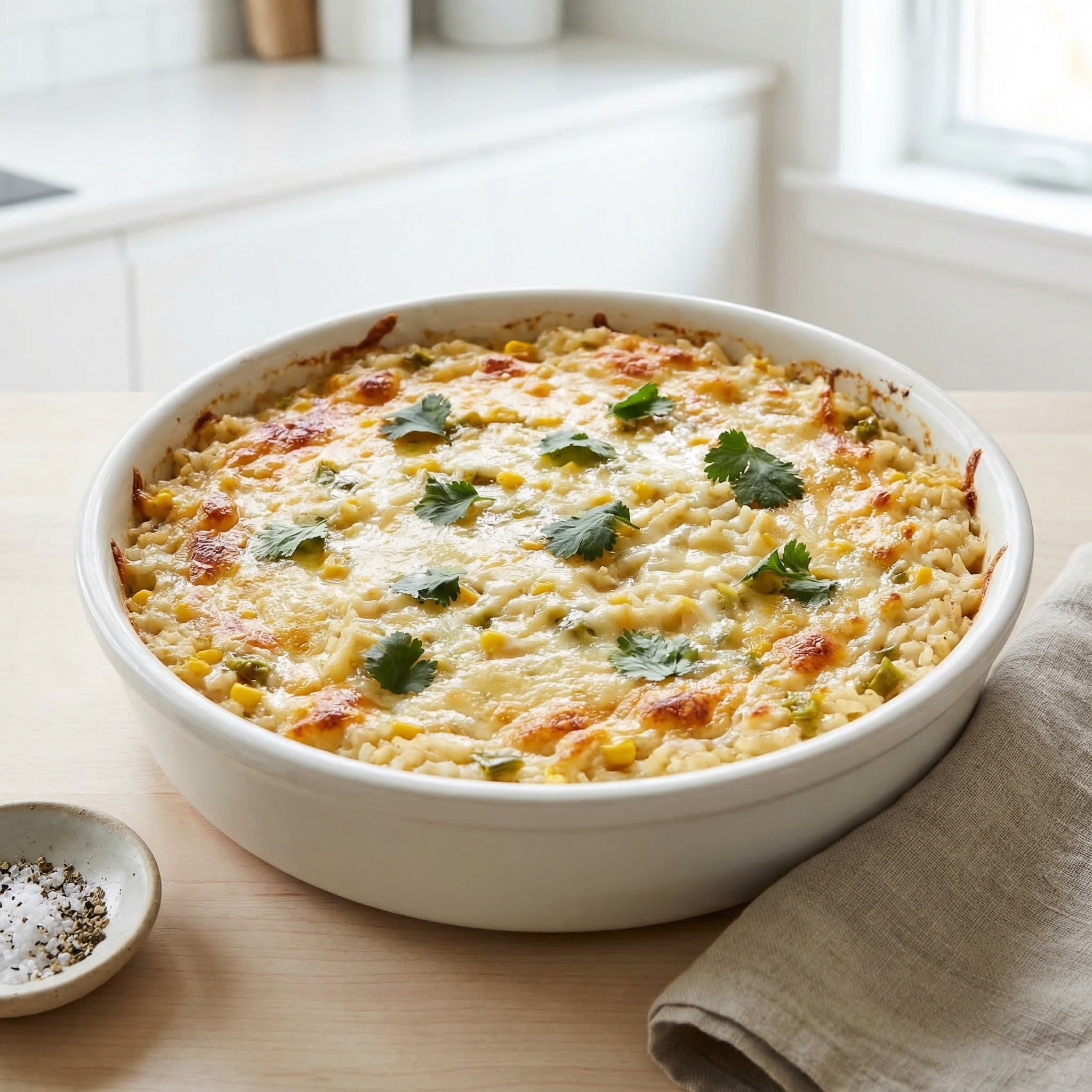 Creamy Mexican-Style Sour Cream Rice Bake