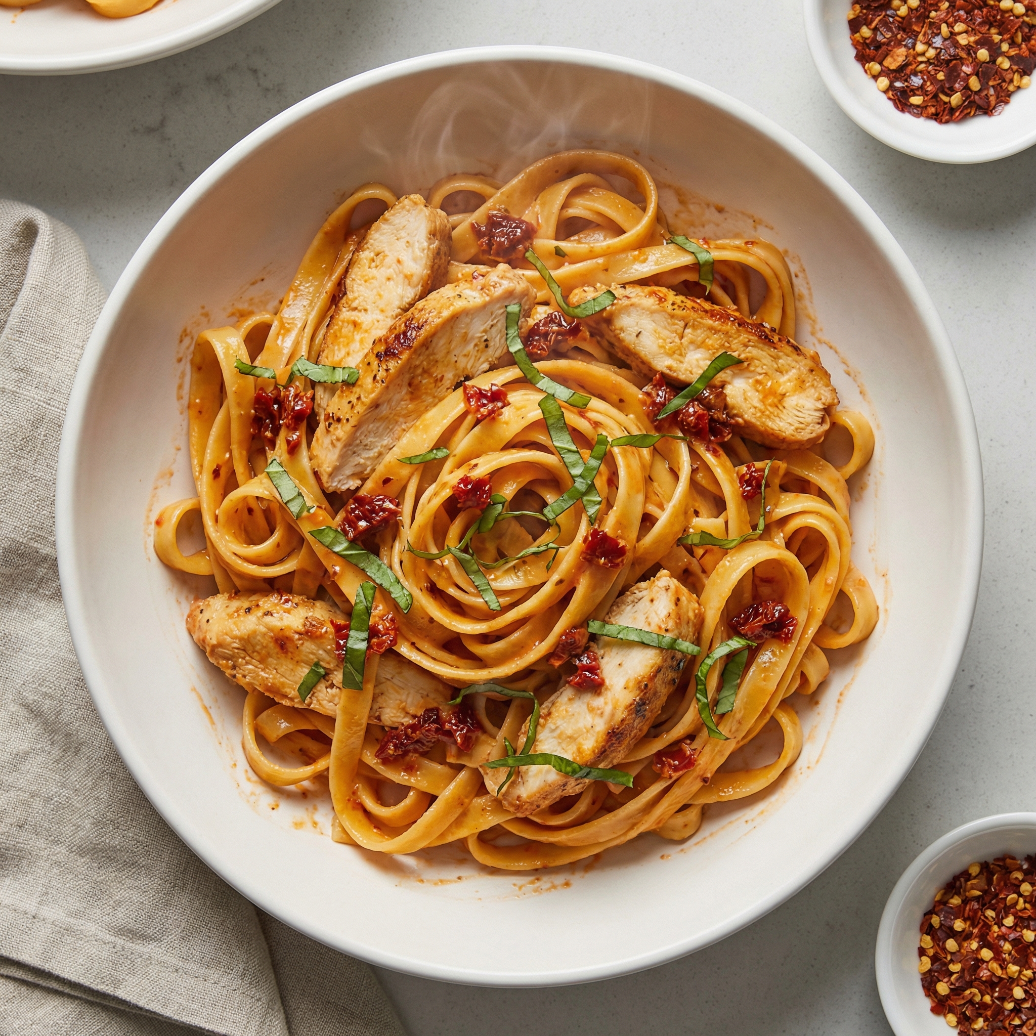 Creamy Sun-Dried Tomato and Basil Pasta