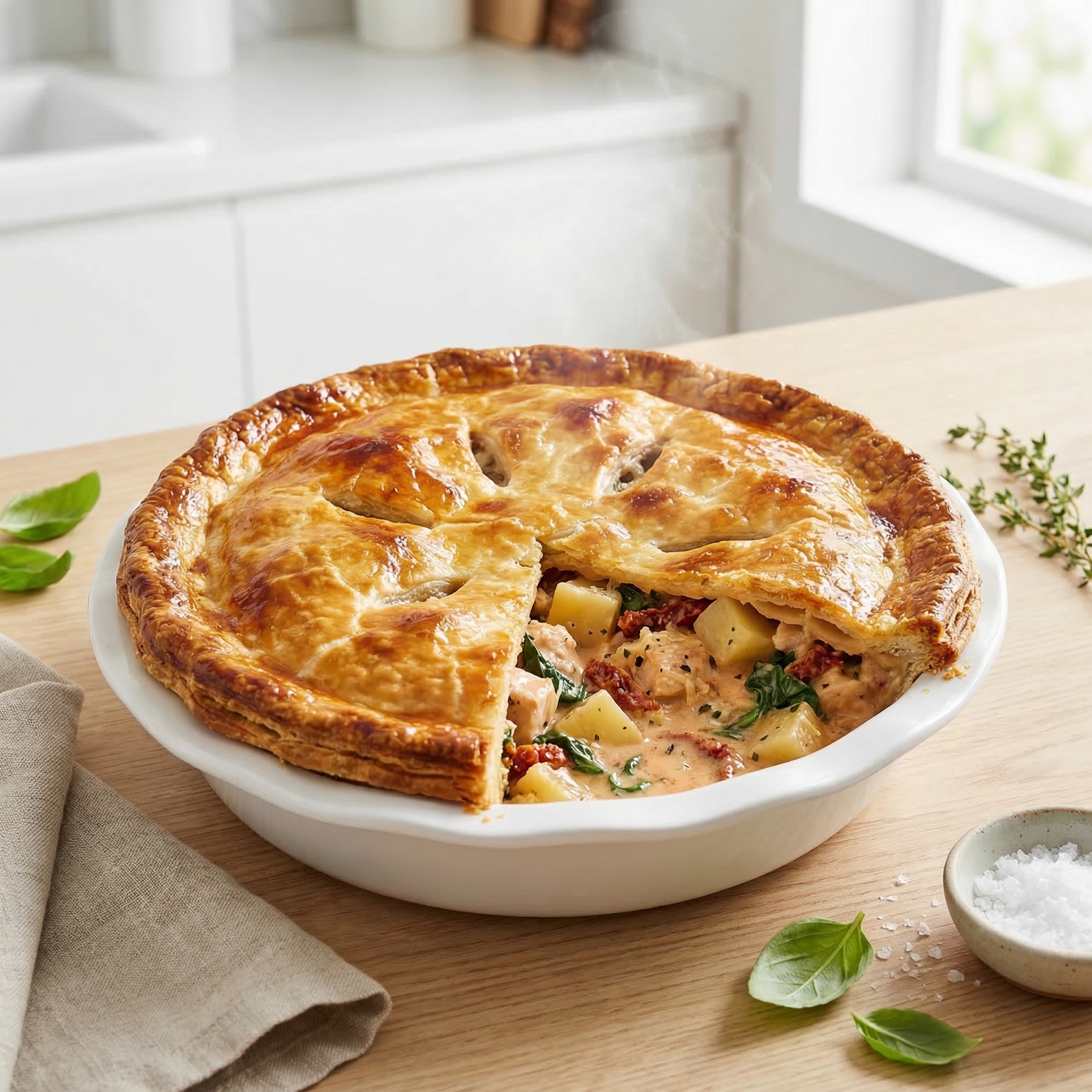 Creamy Sun-Dried Tomato Chicken Pot Pie