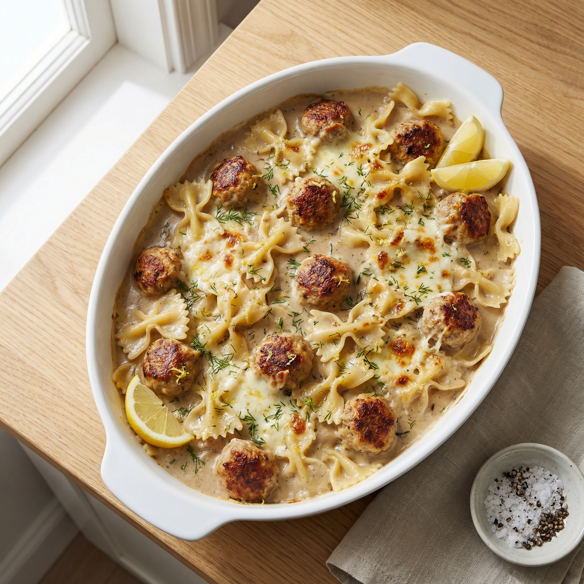 Baked Swedish Meatball Pasta Casserole