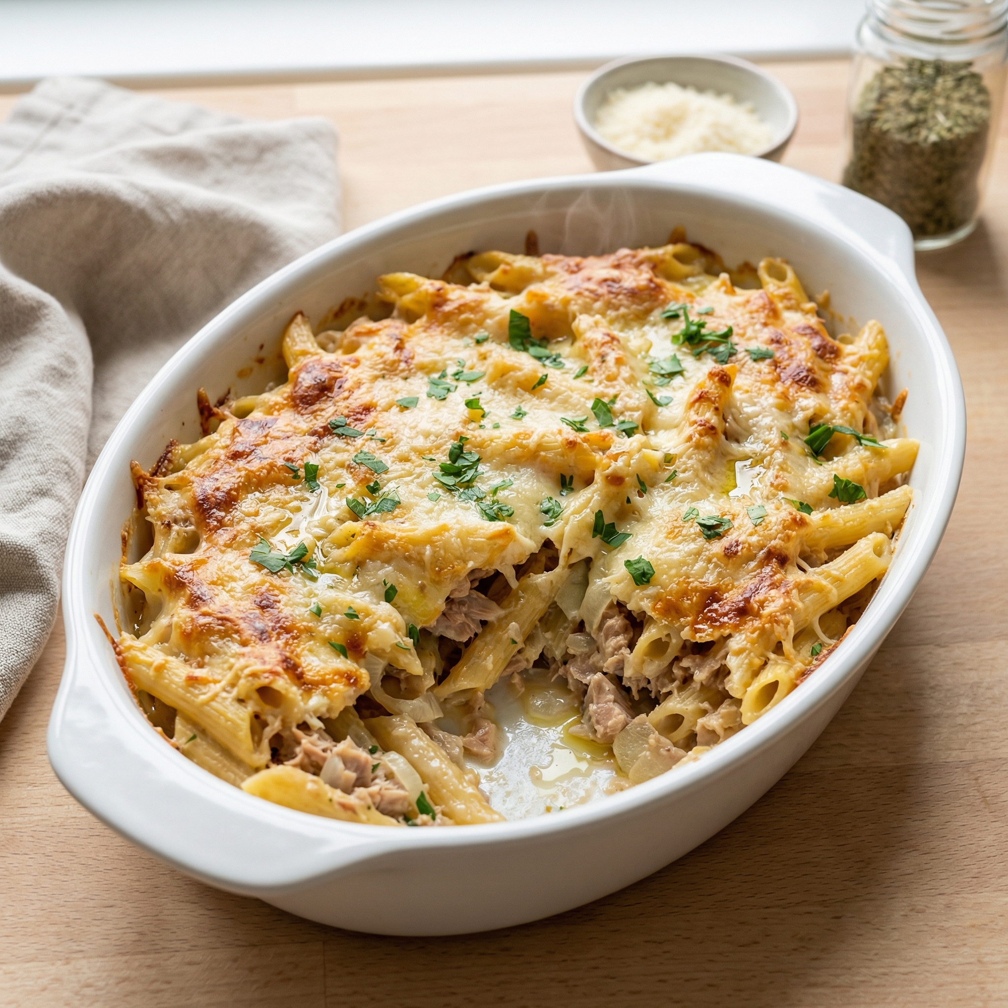 Creamy Tuna Penne Bake