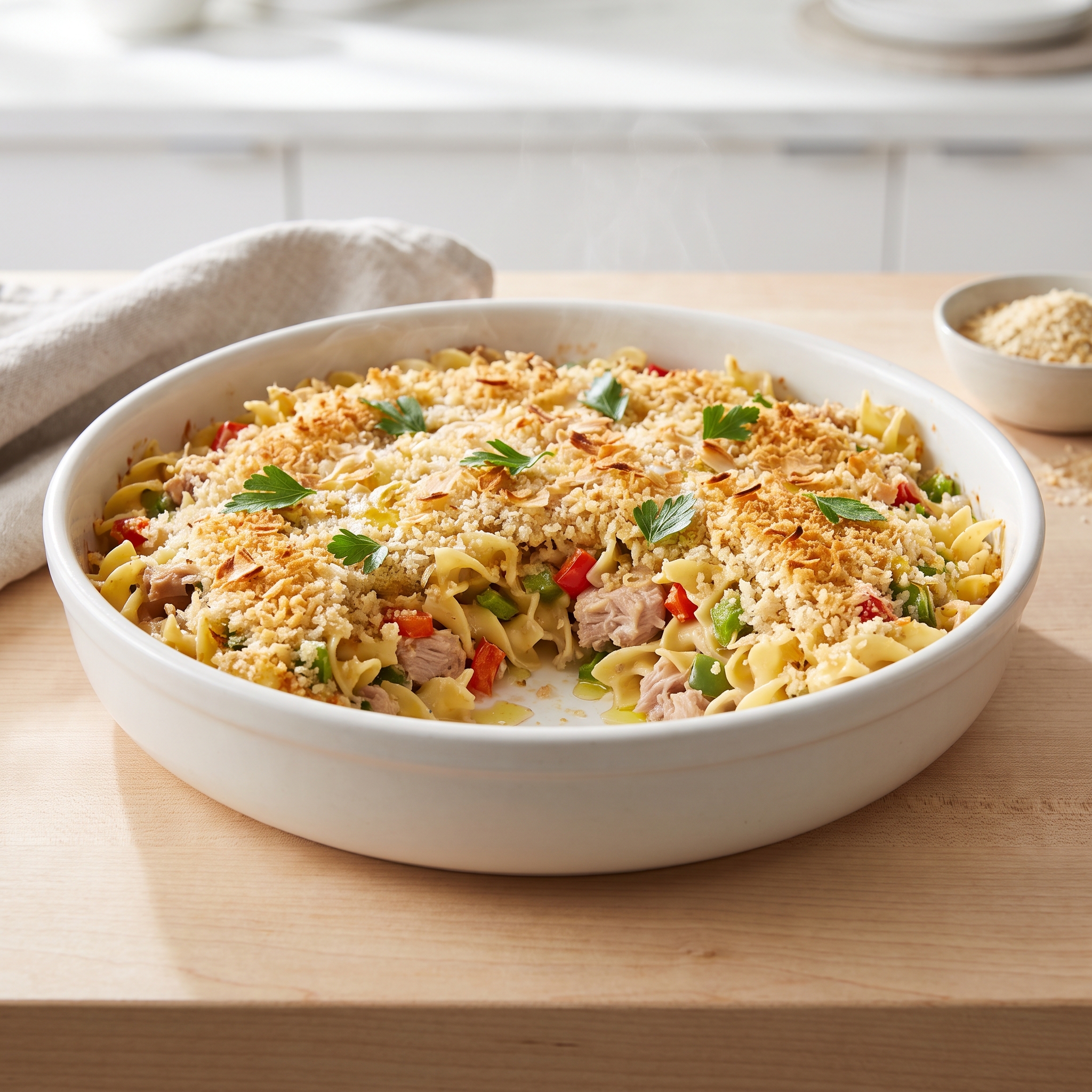 Creamy Tuna and Noodle Bake with Cheese