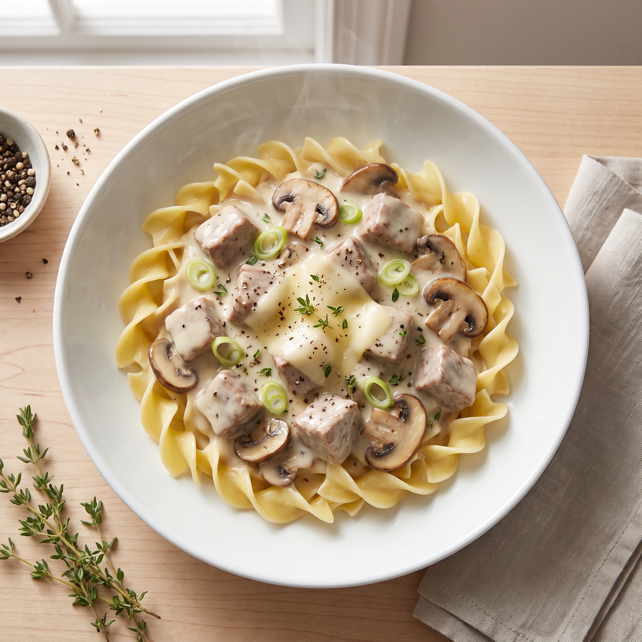 Creamy Veal with Mushrooms, Swiss-Style