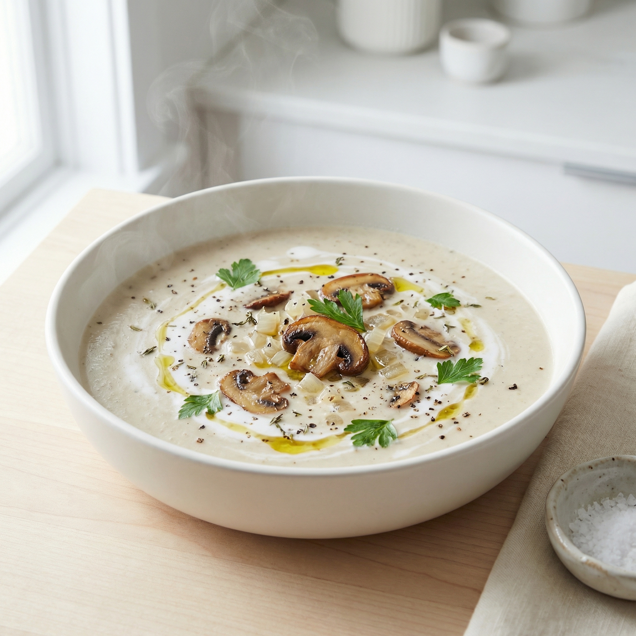 Creamy Dairy-Free Mushroom Soup (Gluten-Free, Vegan)