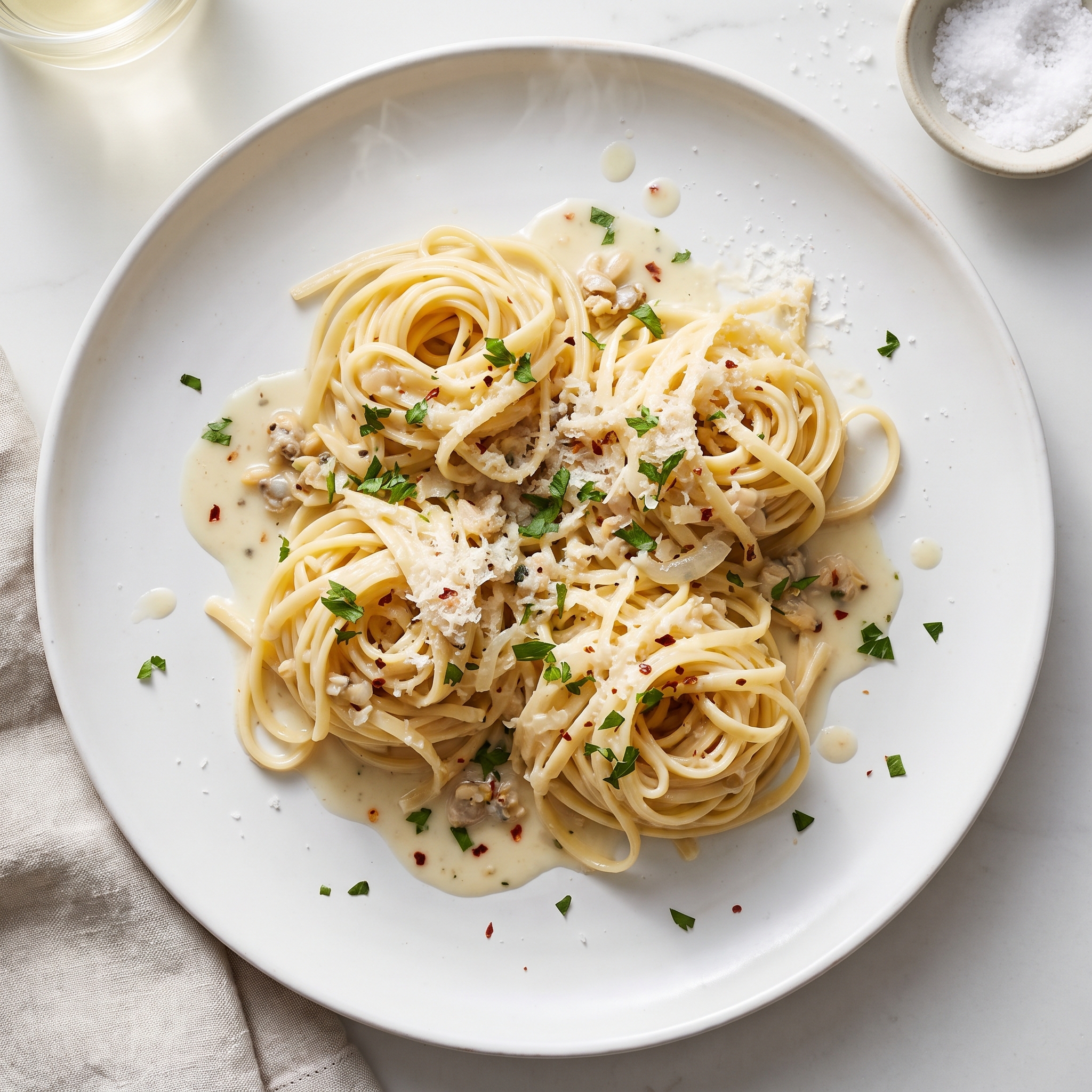 Creamy White Clam Linguine Sauce