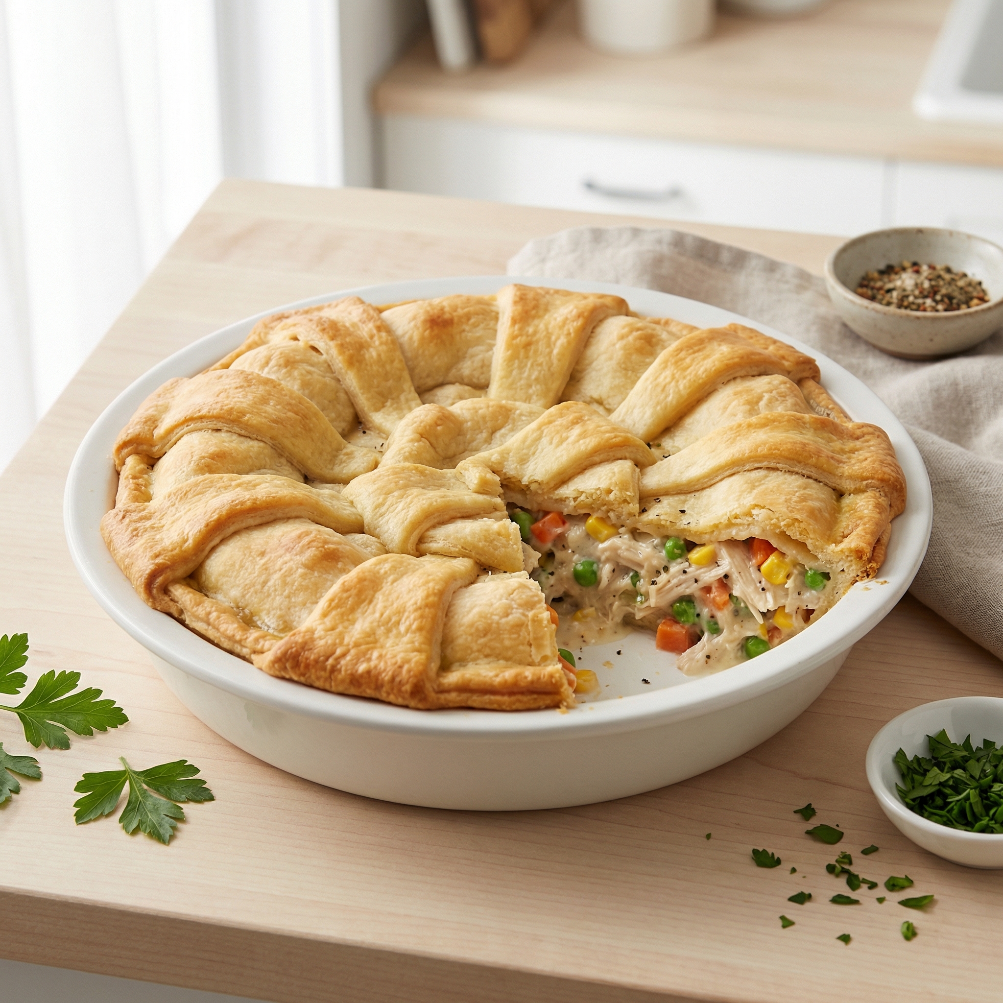 Chicken Pot Pie with Crescent Rolls